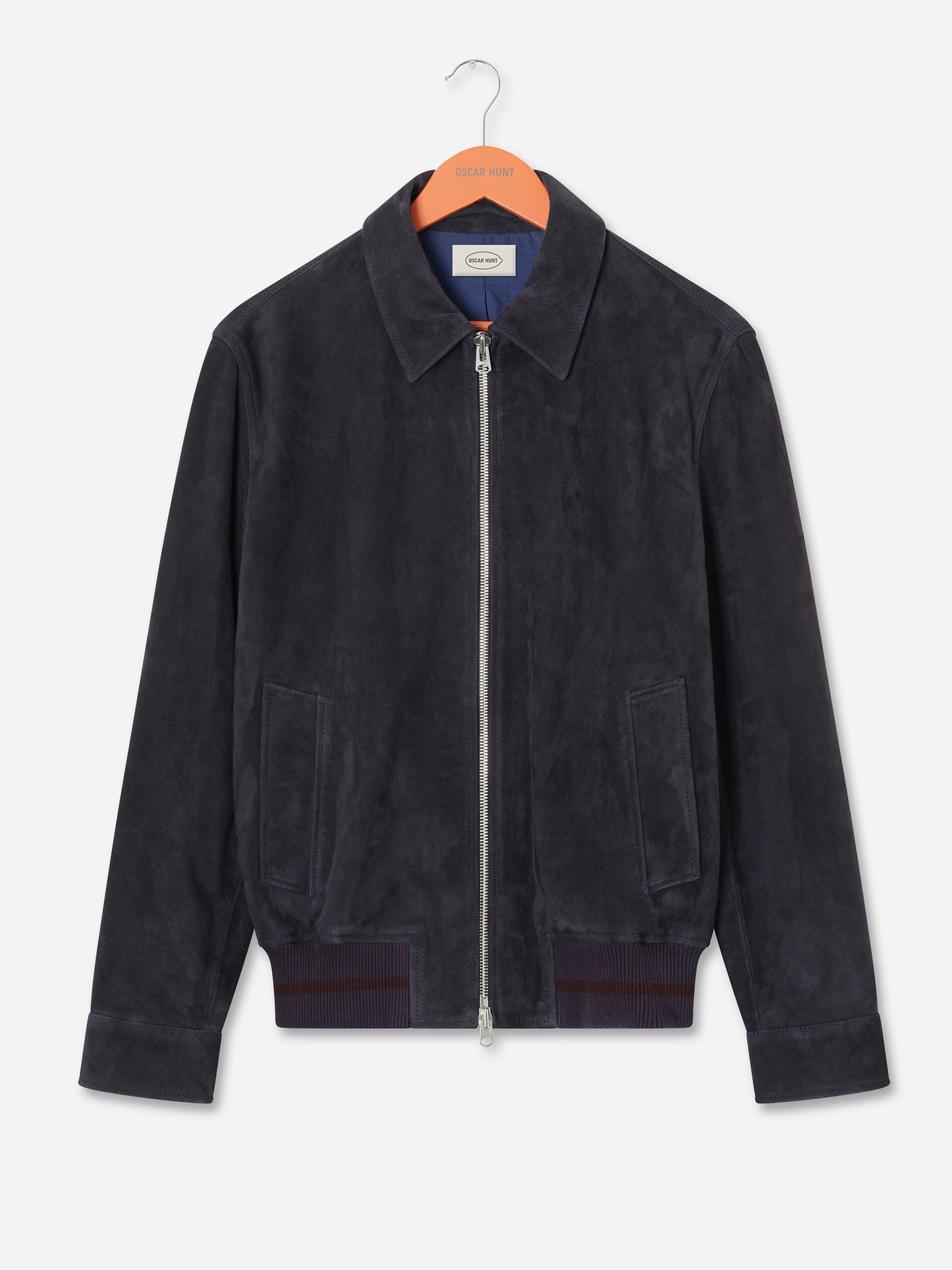 Midnight Navy Suede Blouson - Oscar Hunt