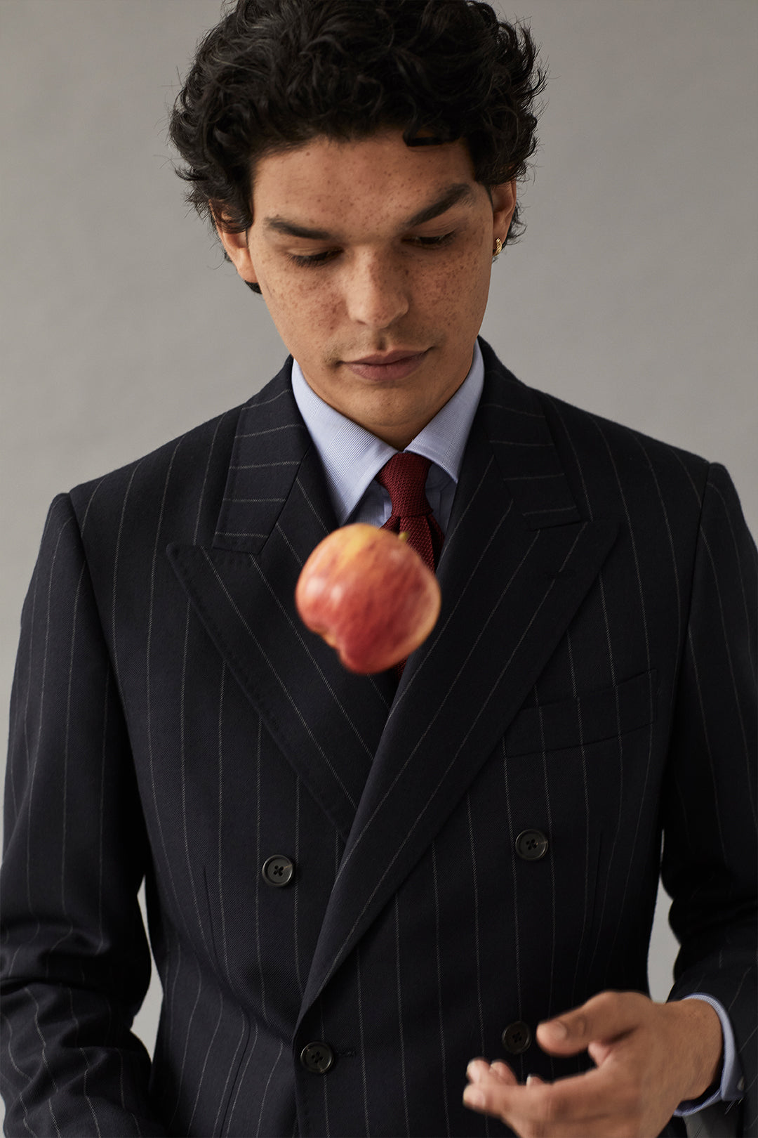 Navy Chalk Stripe Double Breasted Suit - Oscar Hunt