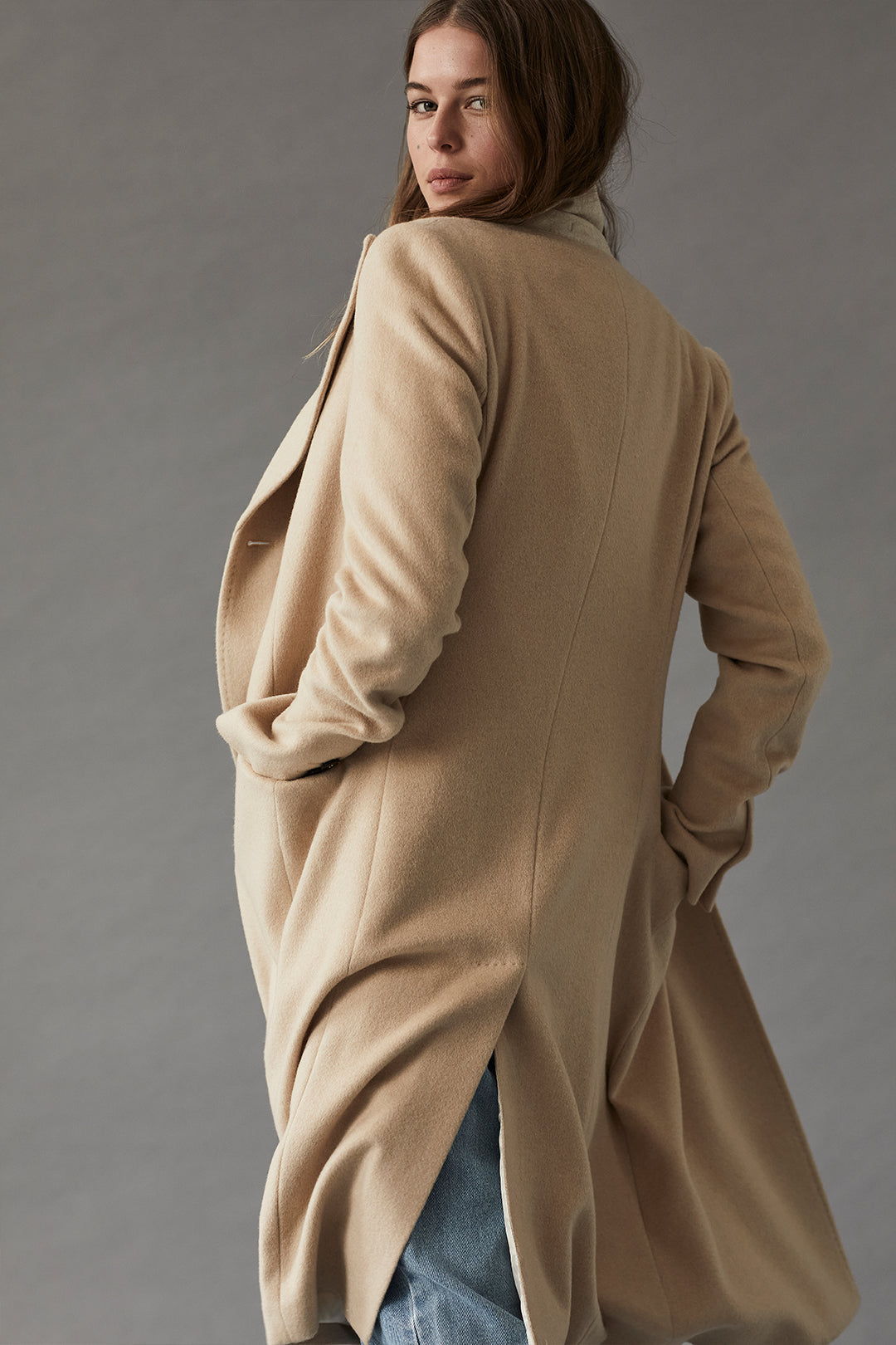 Pale Camel Double Breasted Overcoat - Oscar Hunt