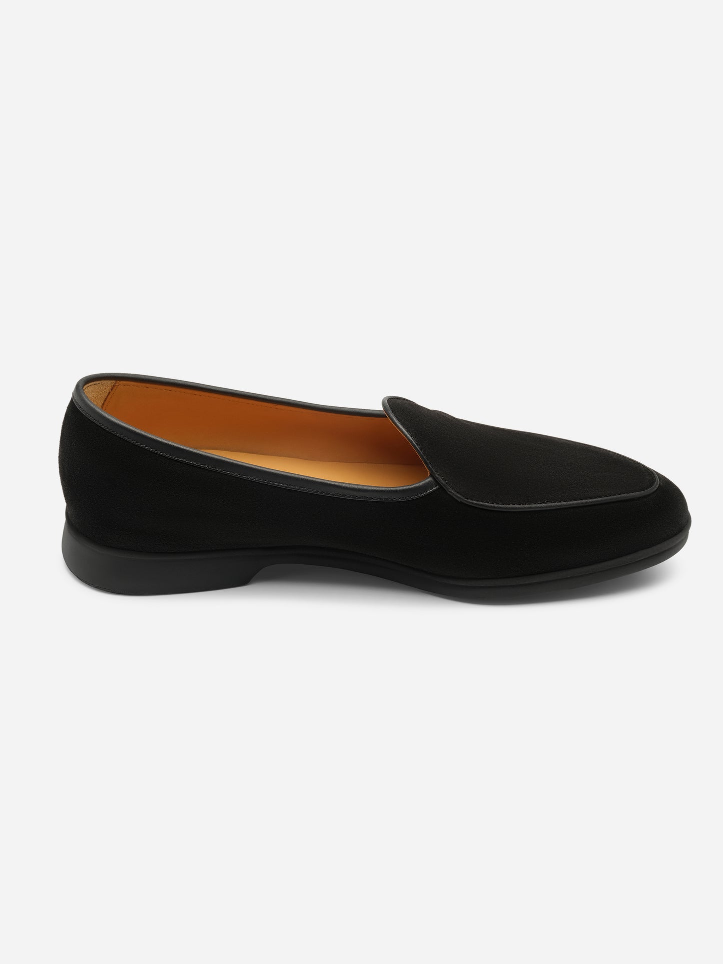 Baudoin & Lange Stride Loafers Black Suede Dark Sole - Oscar Hunt