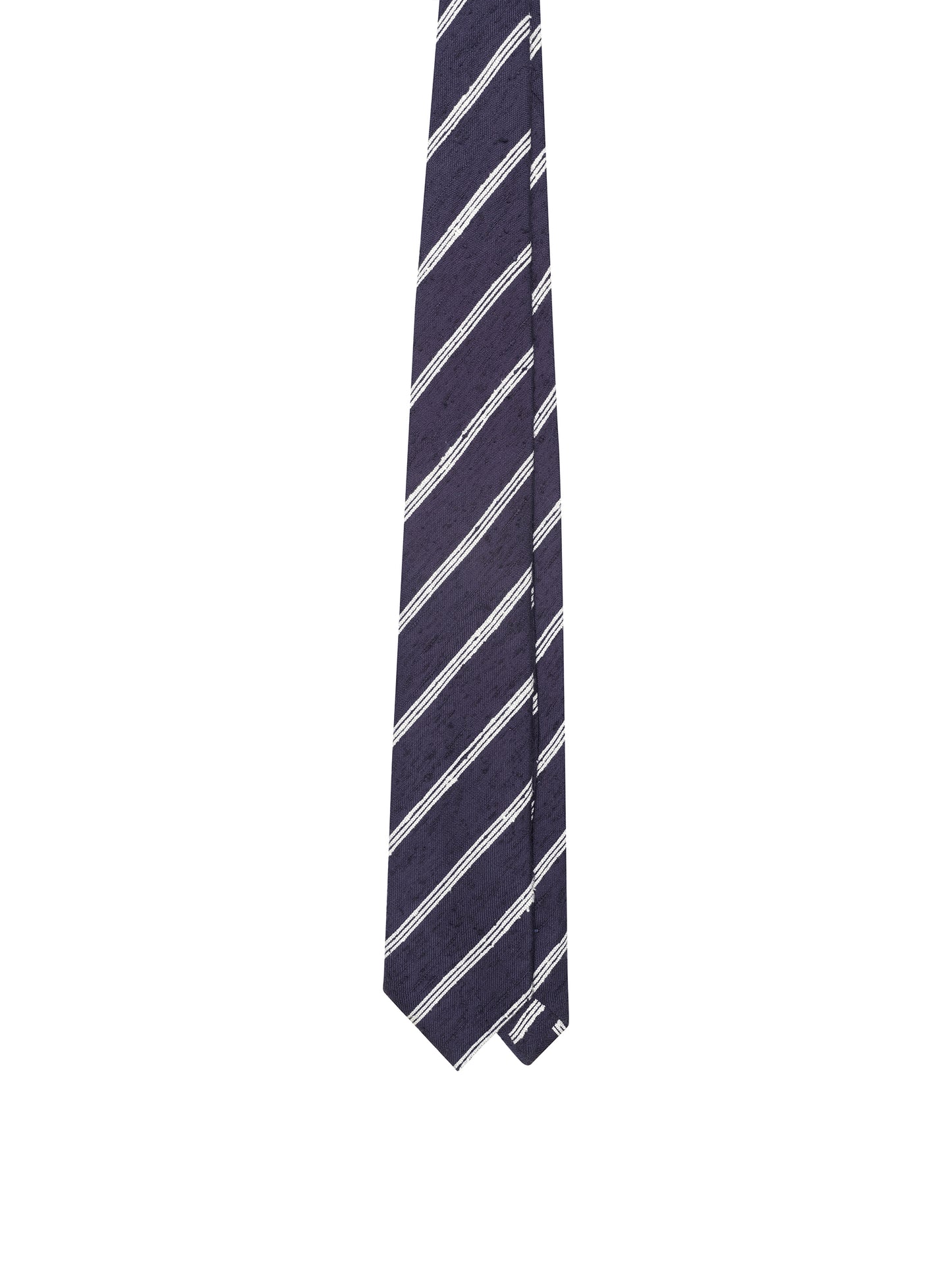 Navy with White Stripes Fossati Tie - Oscar Hunt