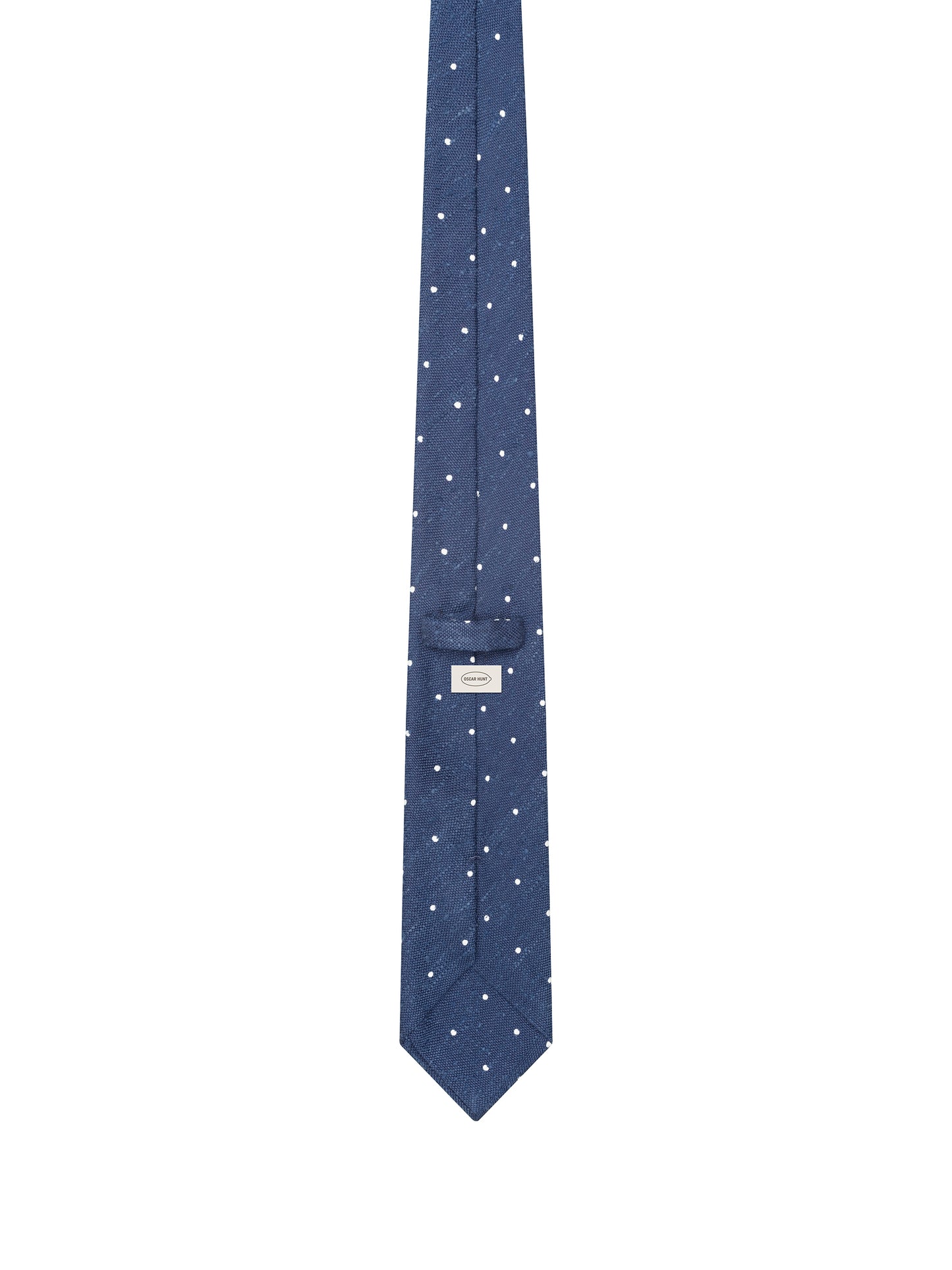 Navy Polka Dot Fossati Tie - Oscar Hunt