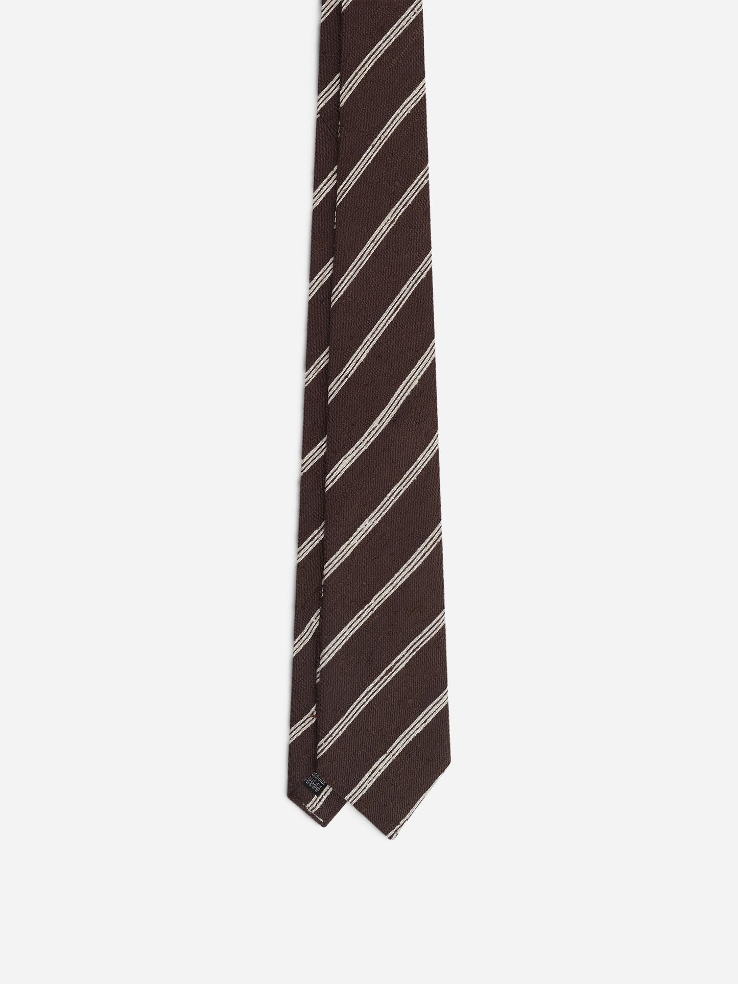 Chocolate with White Stripes Dot Fossati Tie