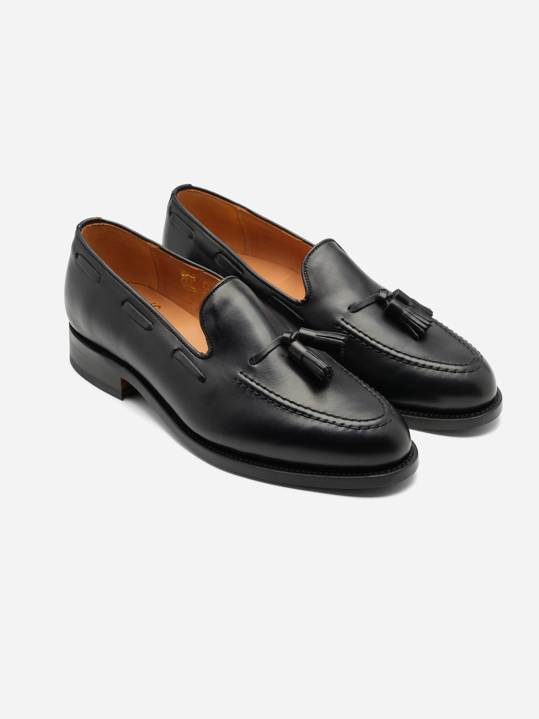 Sanders Finchley Calf Tassel Loafer Black1