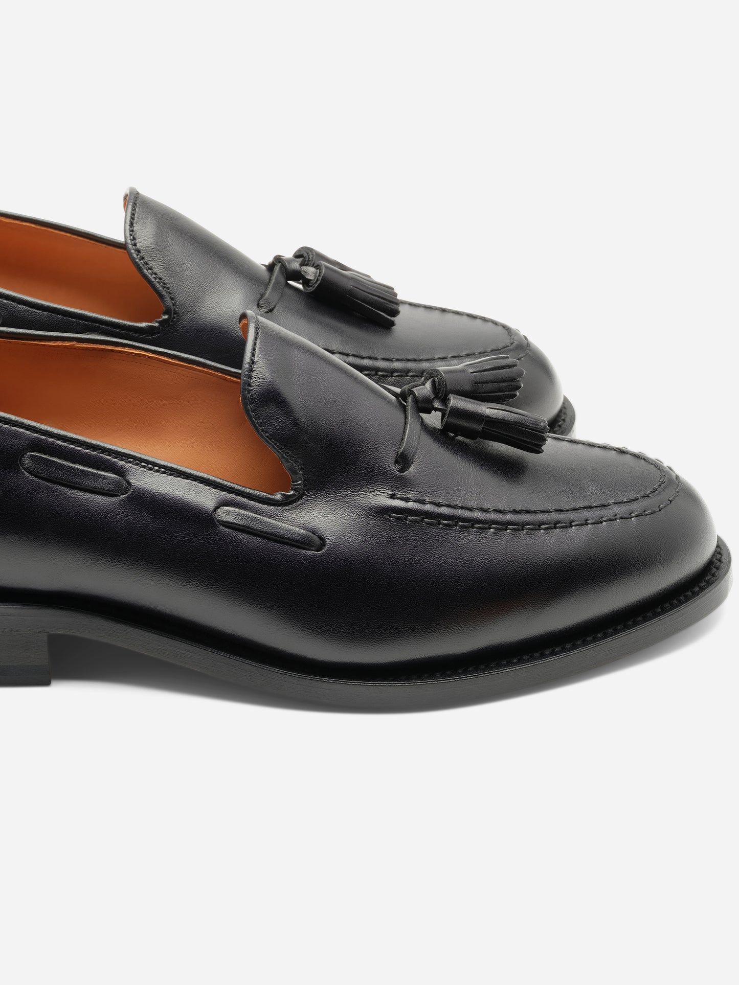 Sanders Finchley Calf Tassel Loafer Black - Oscar Hunt