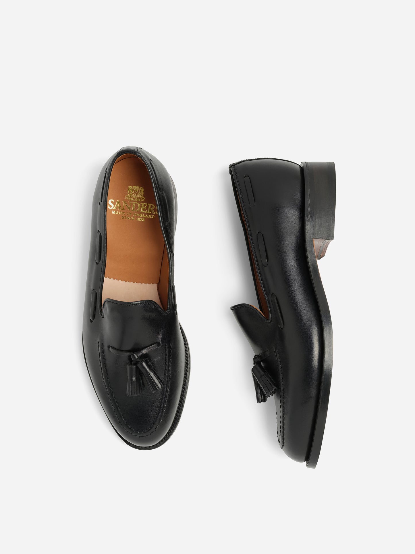 Sanders Finchley Calf Tassel Loafer Black - Oscar Hunt