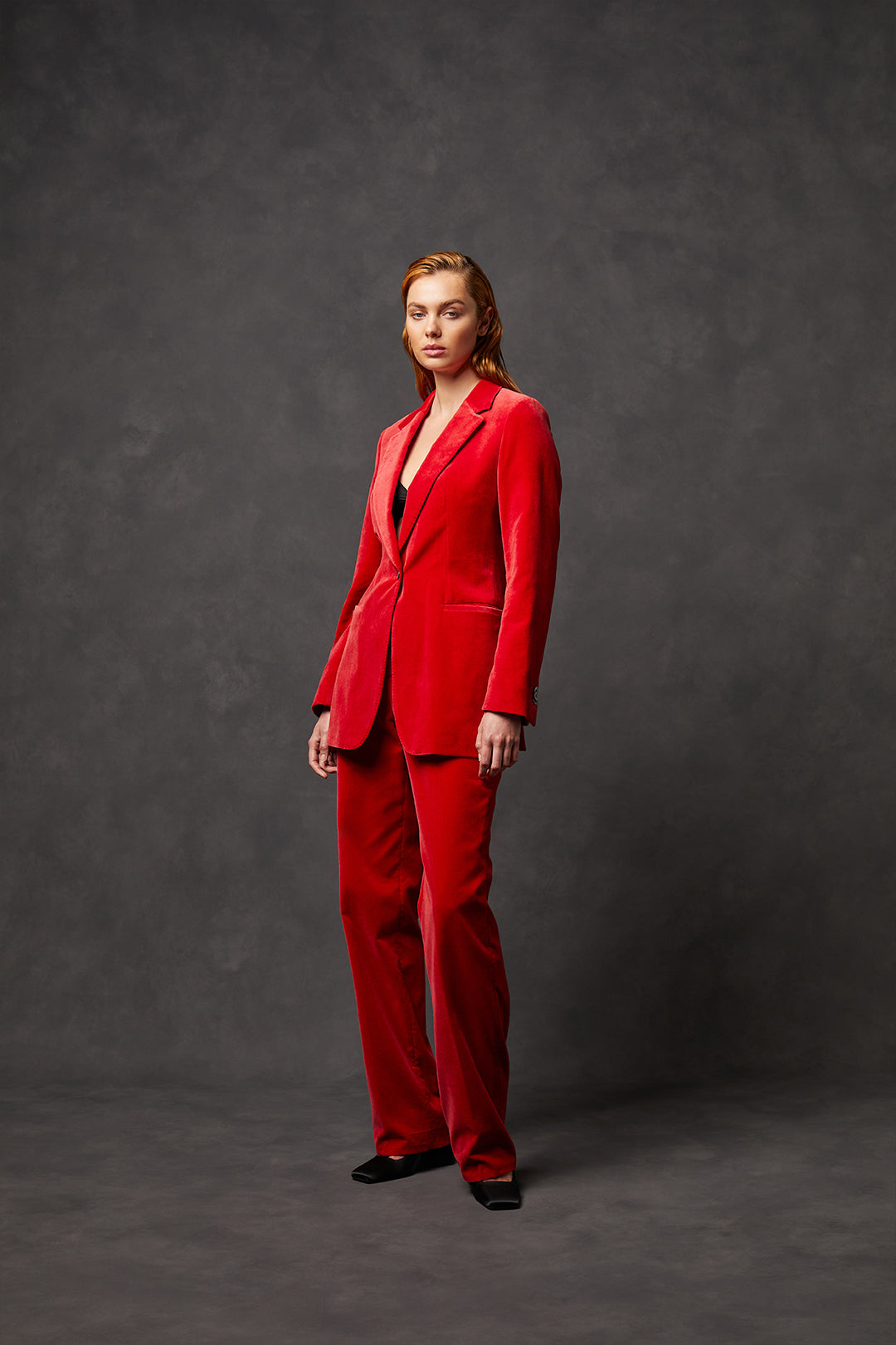 Red Single Breasted Peak Lapel Suit - Oscar Hunt