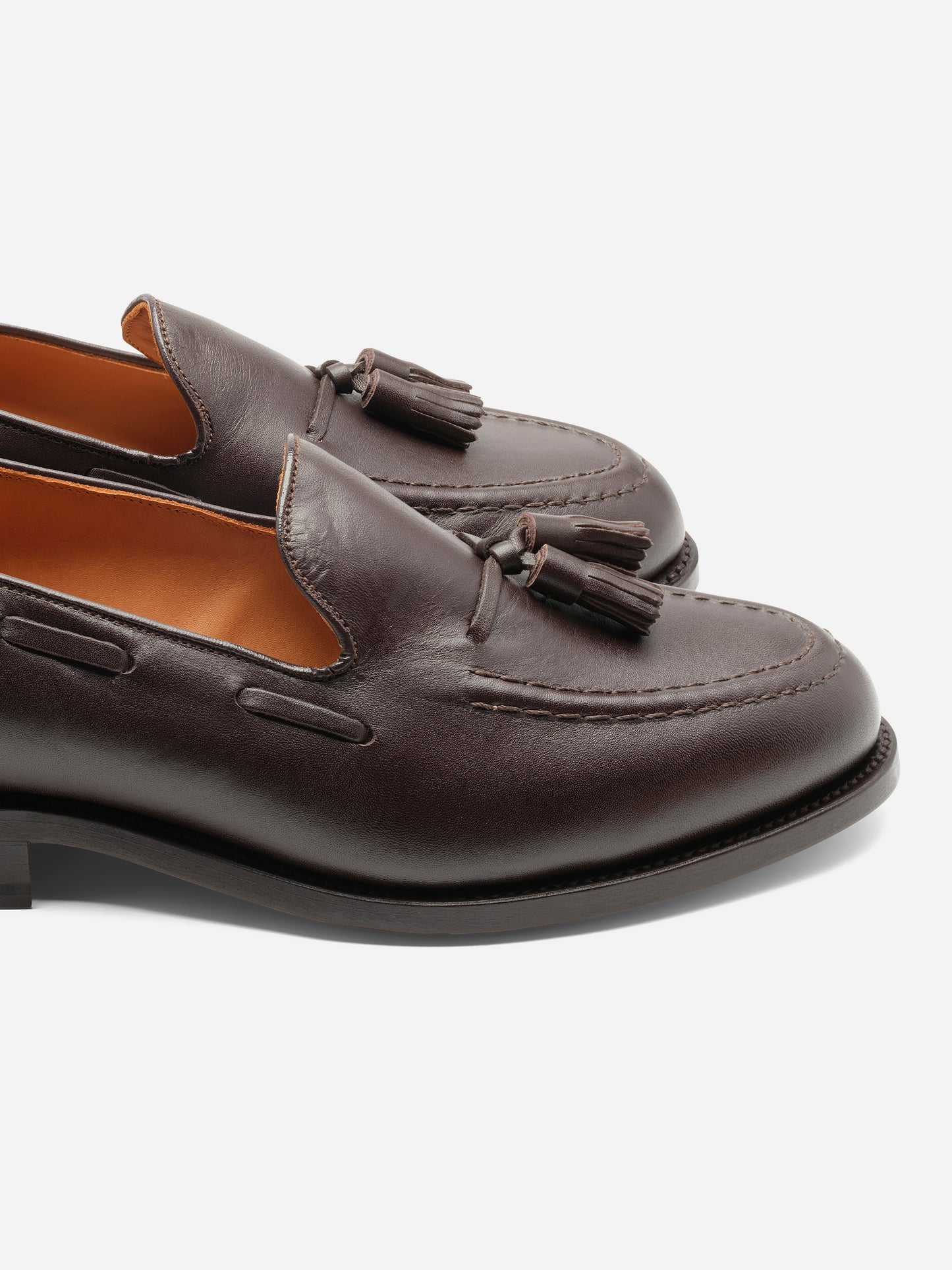 Sanders Finchley Calf Tassel Loafer Dark Brown - Oscar Hunt