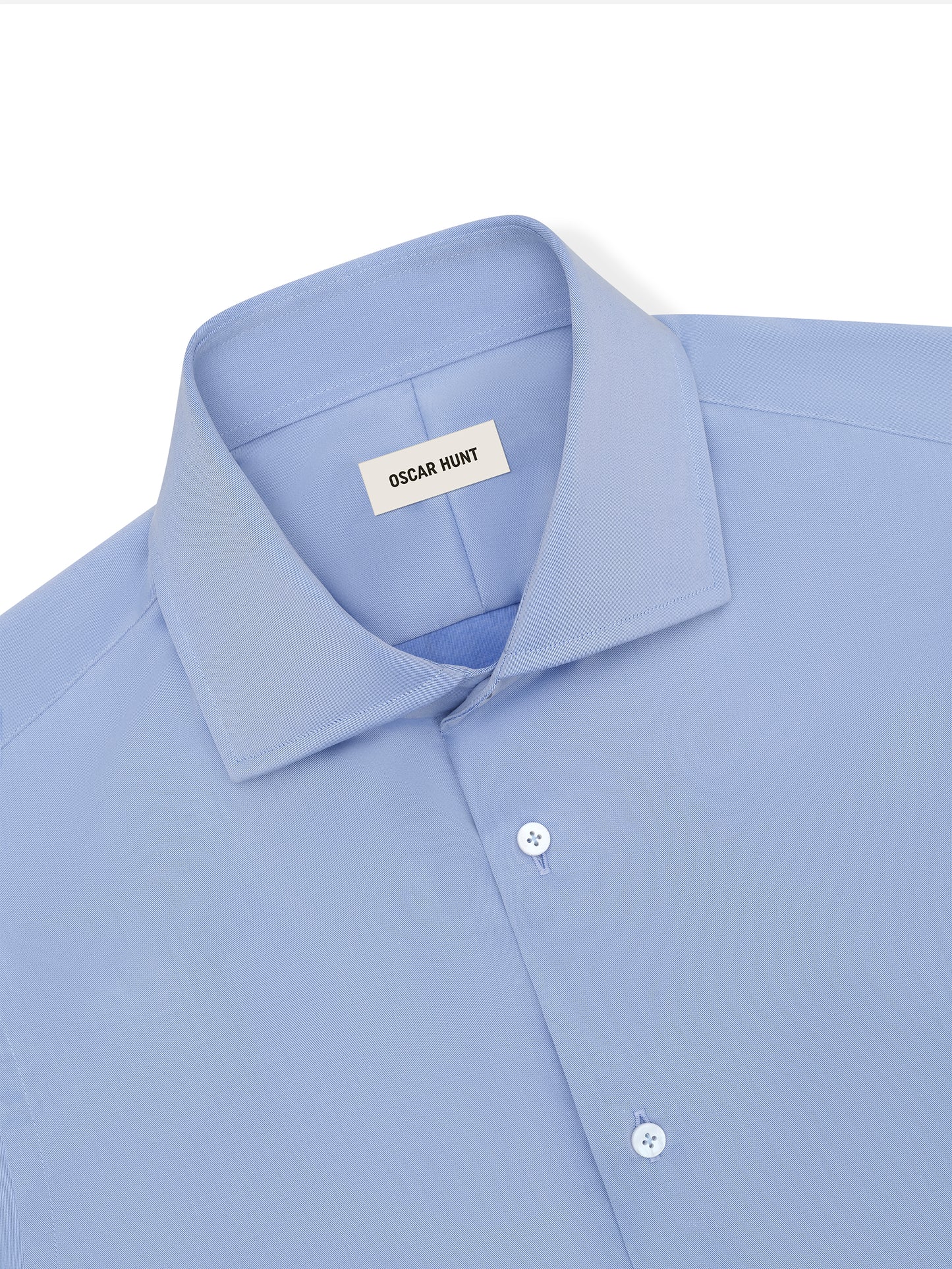 Blue Cotton Poplin Shirt - Oscar Hunt