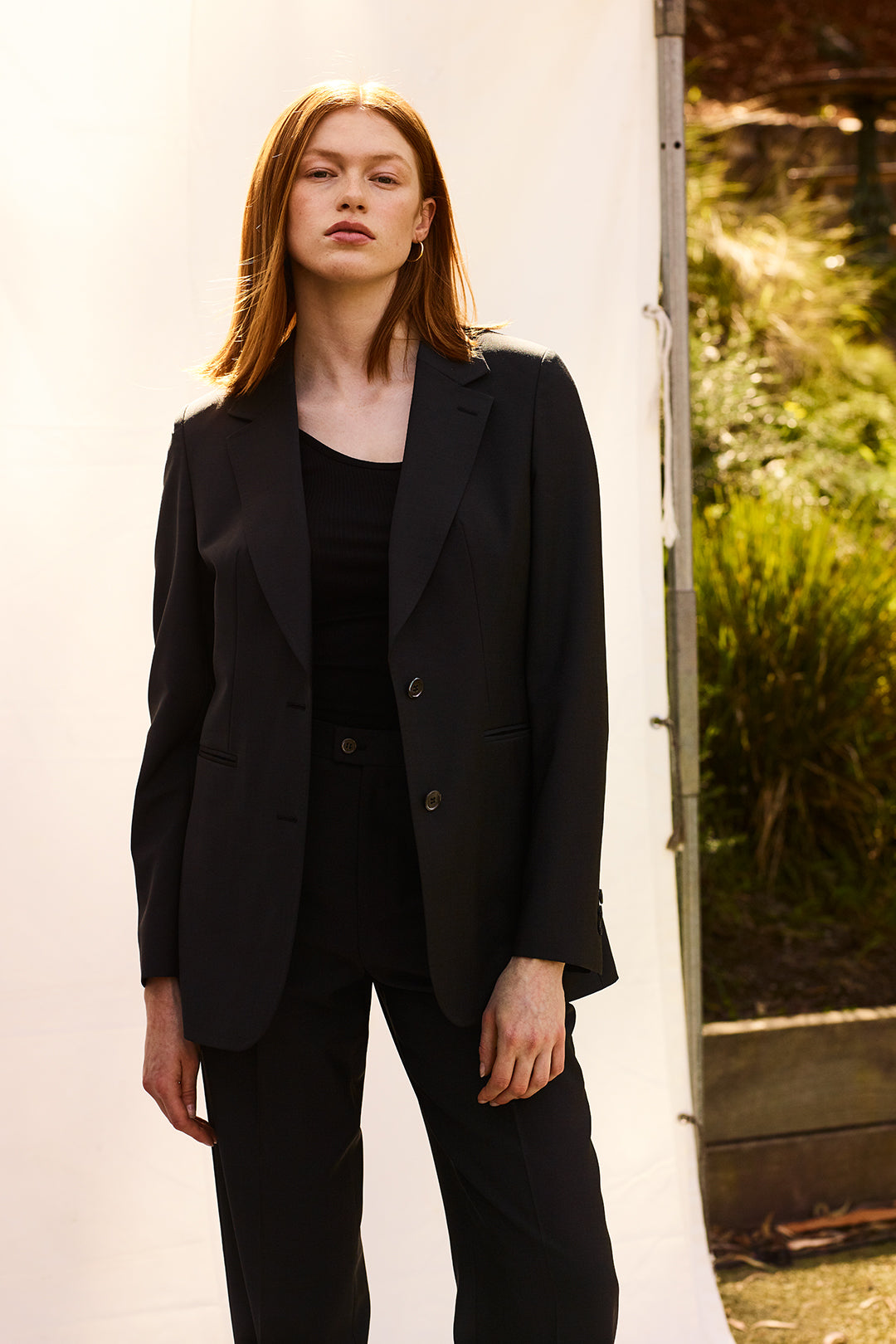 Washed Black Rogna Herringbone Double Breasted Peak Lapel Suit