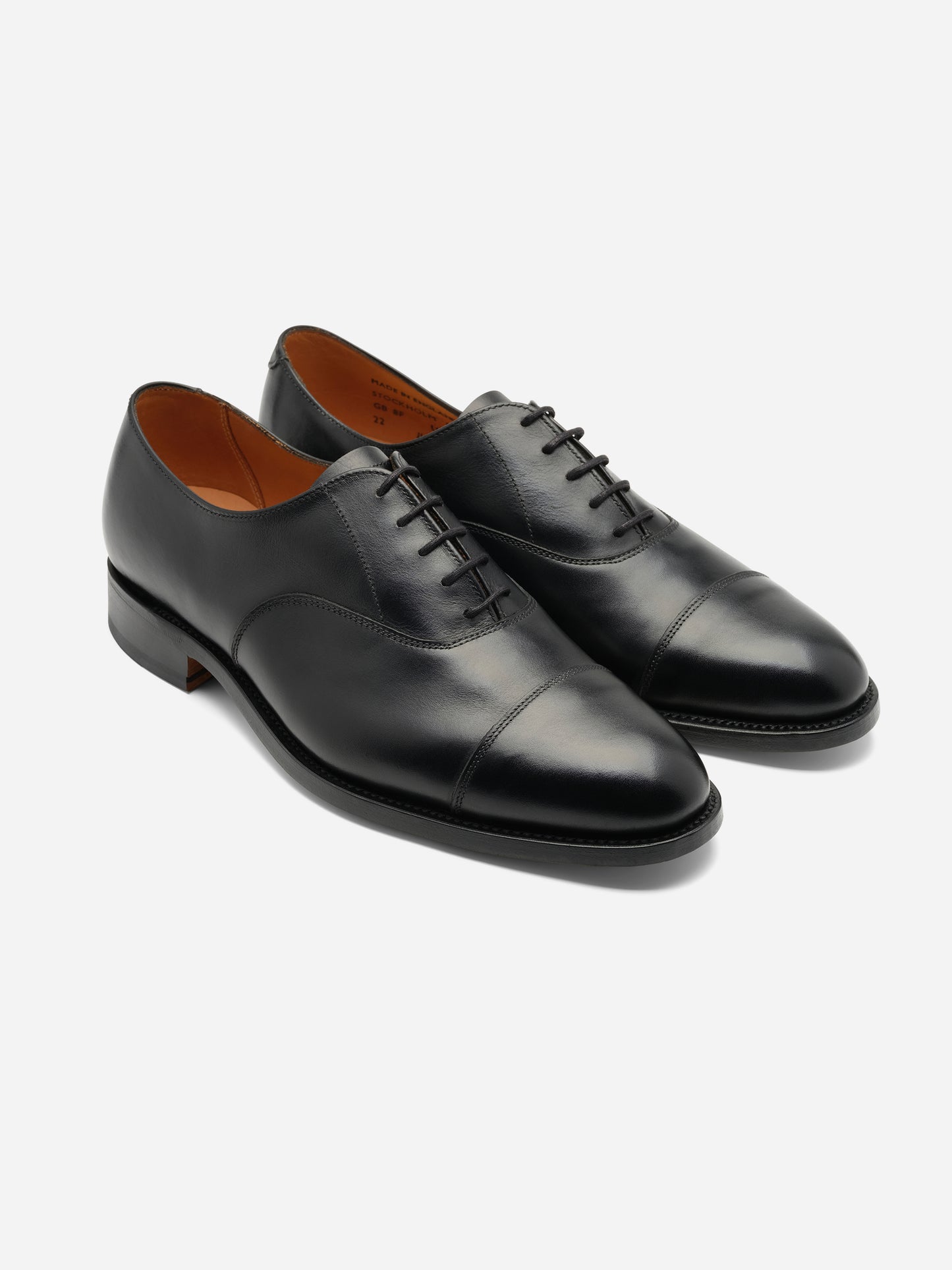 Sanders Stockholm Calf Cap Oxford Black - Oscar Hunt