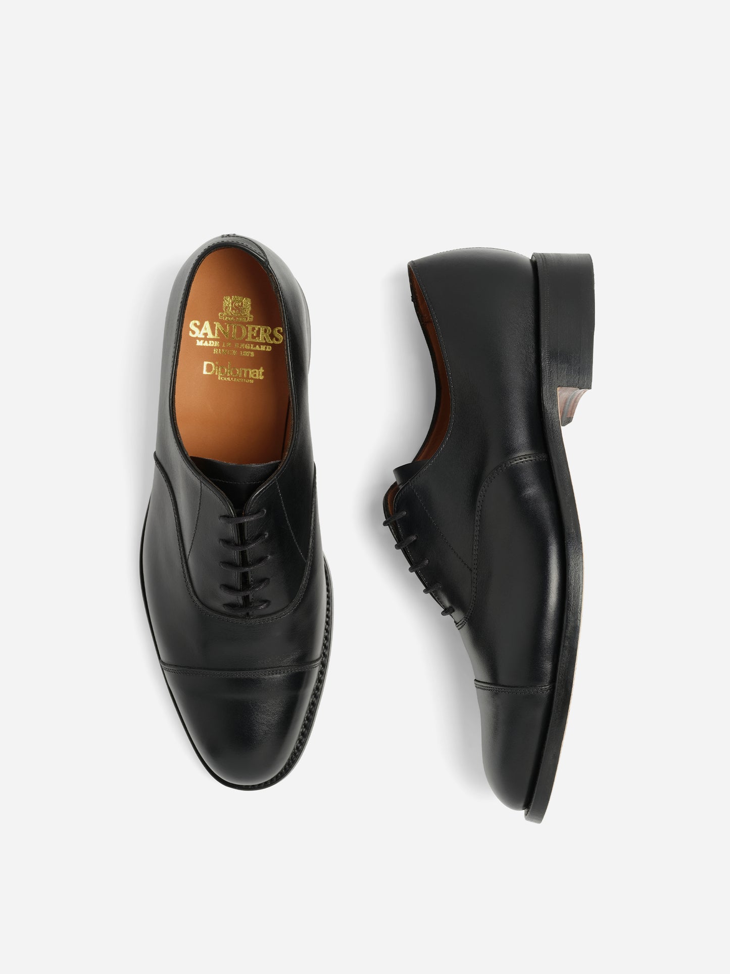 Sanders Stockholm Calf Cap Oxford Black - Oscar Hunt