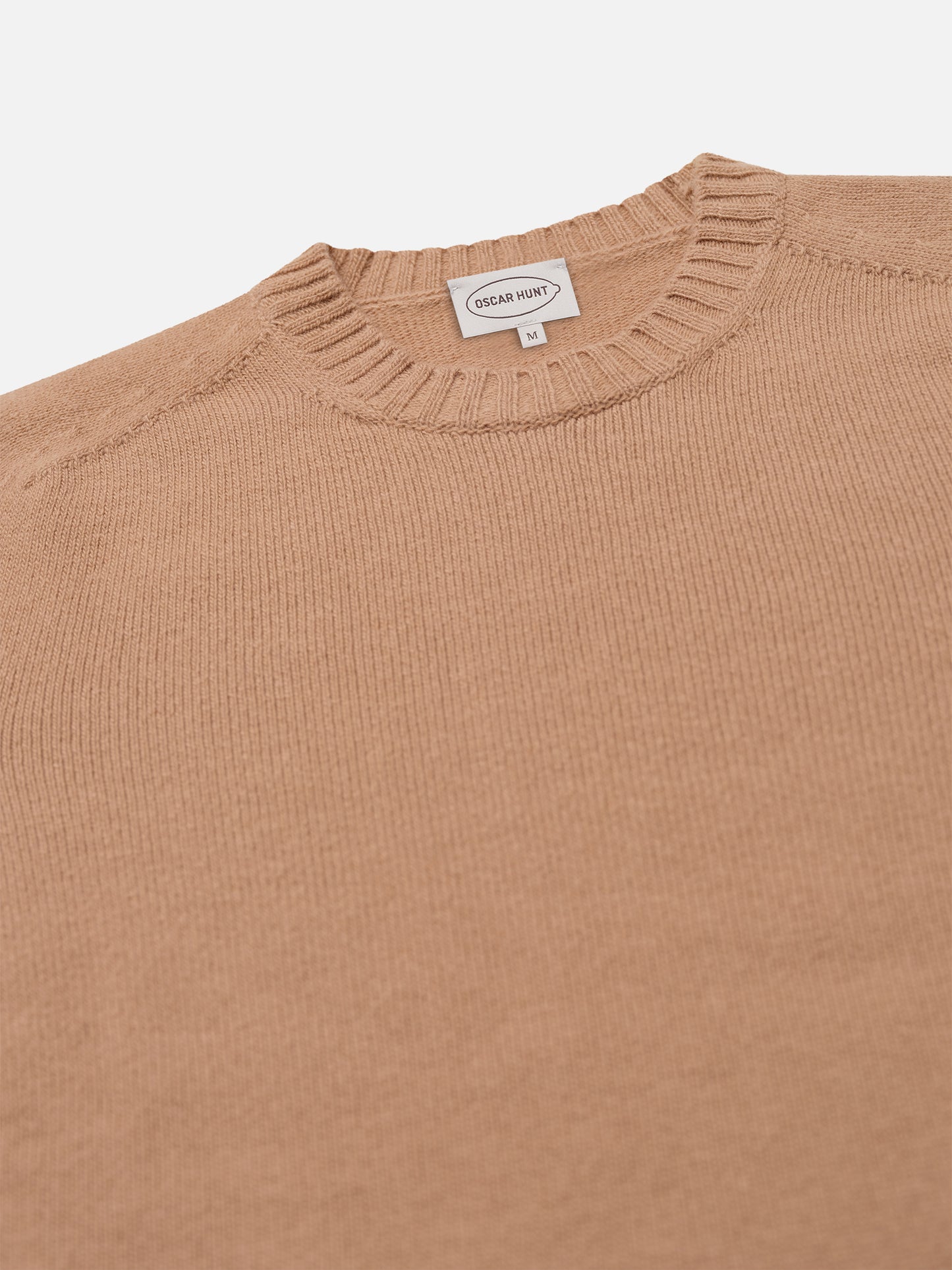 Camel Knitted Crewneck Sweater - Oscar Hunt