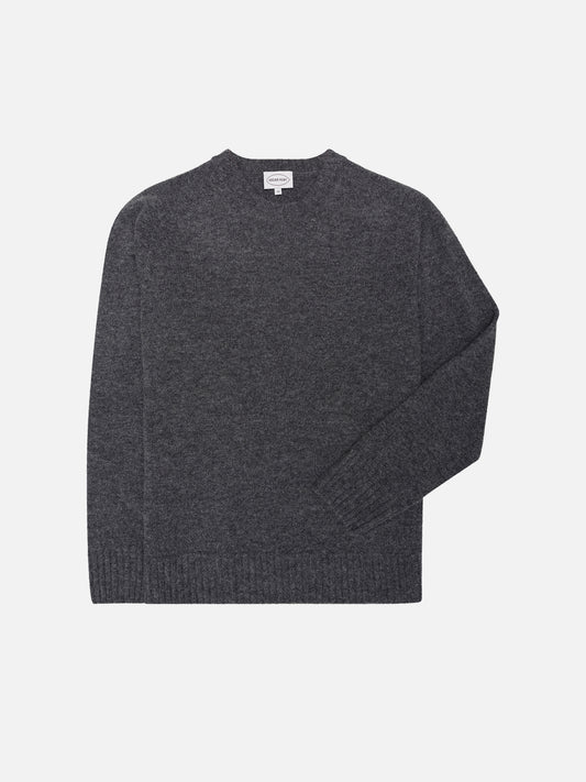 Charcoal Knitted Crewneck Sweater - Oscar Hunt