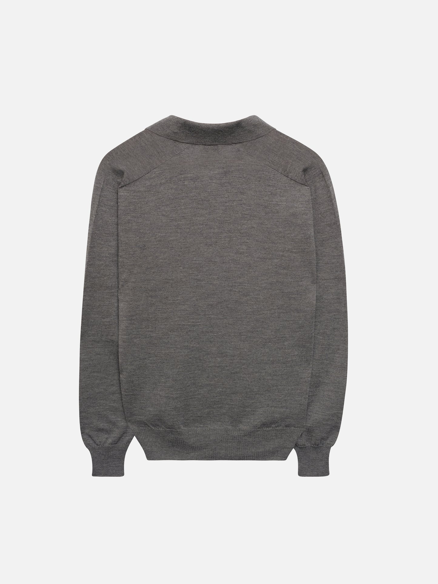 Charcoal Knitted Open Neck Polo Shirt - Oscar Hunt