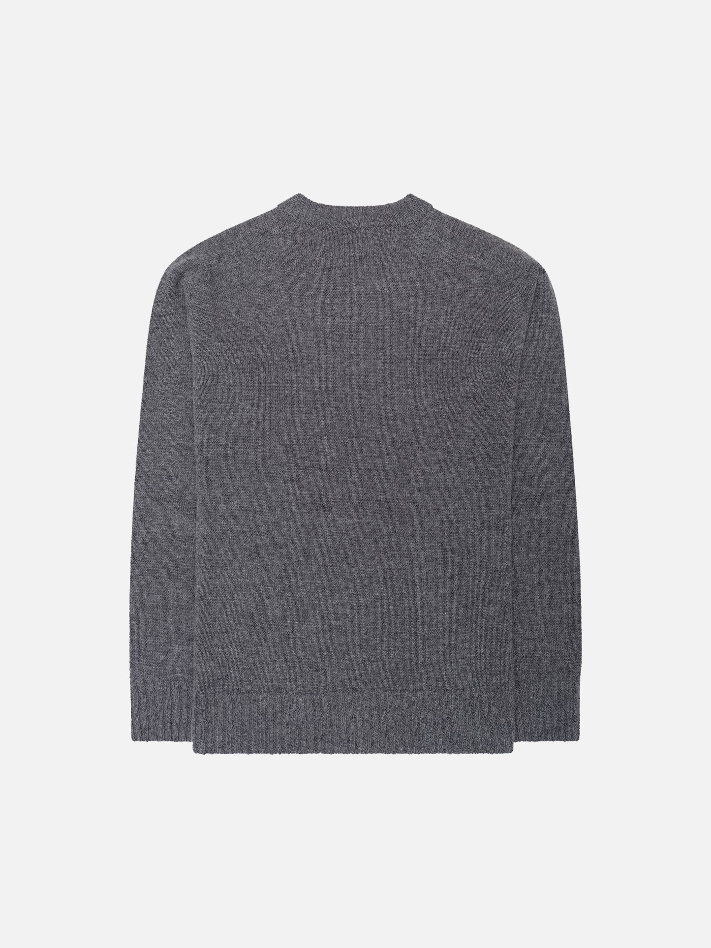 Grey Melange Knitted Crewneck Sweater - Oscar Hunt