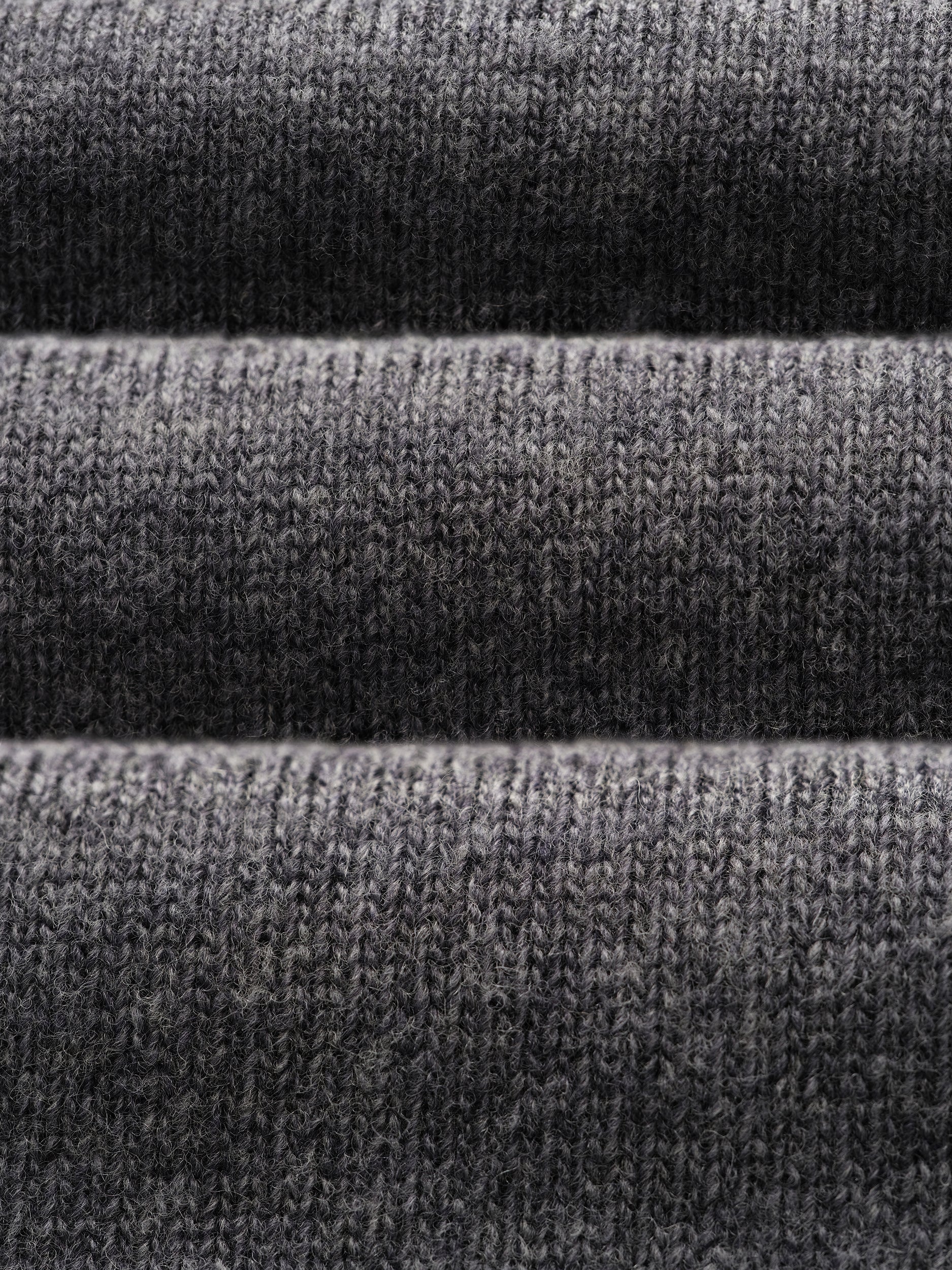 Grey Melange Knitted Crewneck Sweater - Oscar Hunt