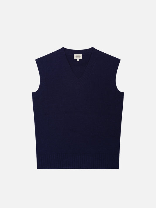 Navy Knitted Vest - Oscar Hunt