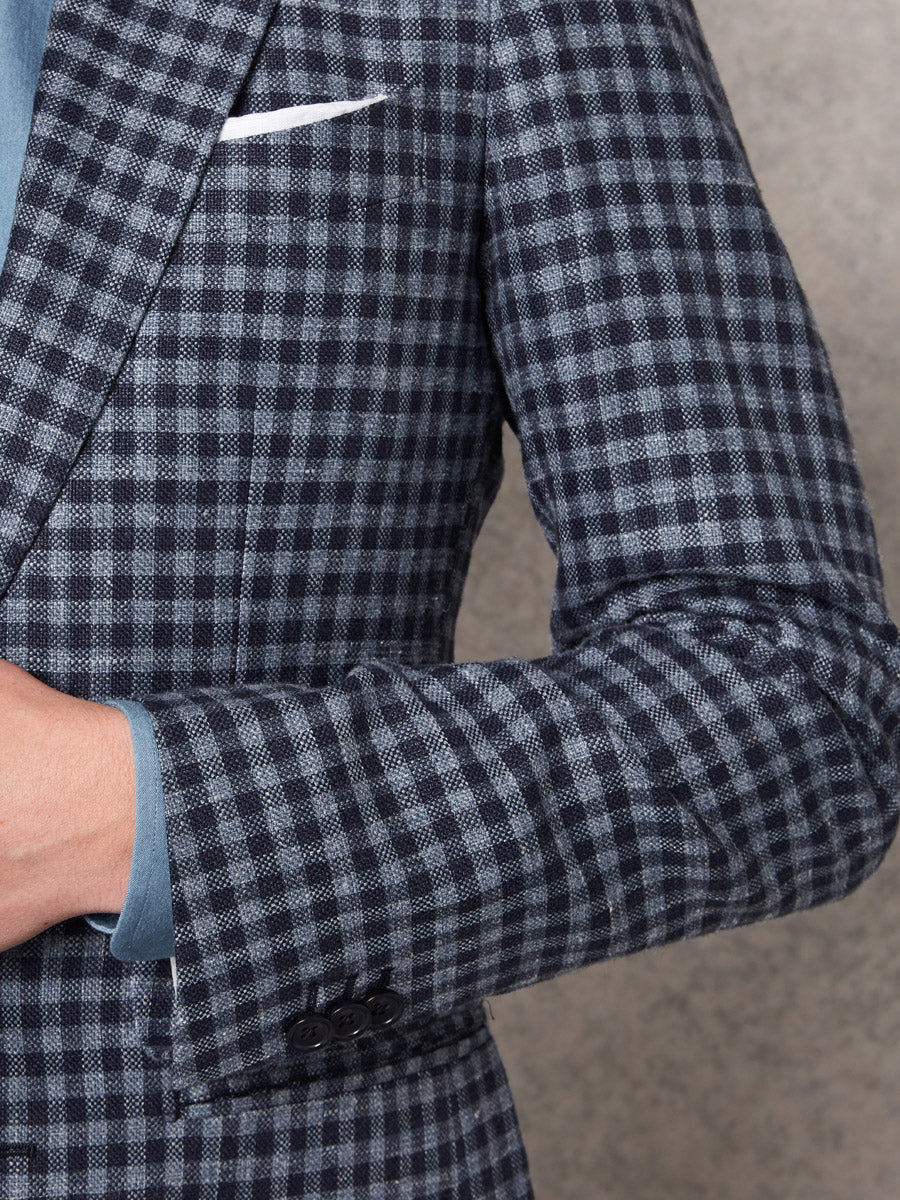 Blue check jacket + navy cotton trouser - Oscar Hunt
