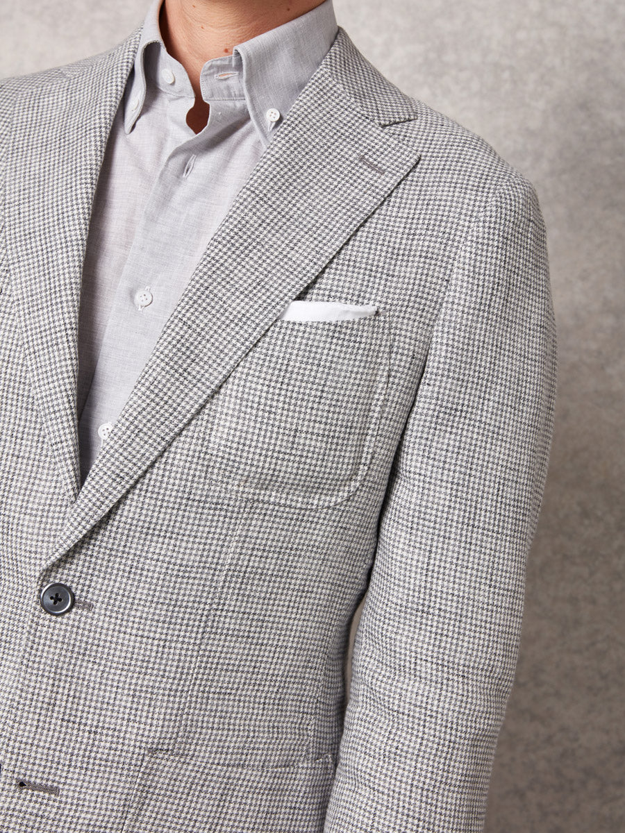 Light grey houndstooth jacket + grey cotton trouser - Oscar Hunt