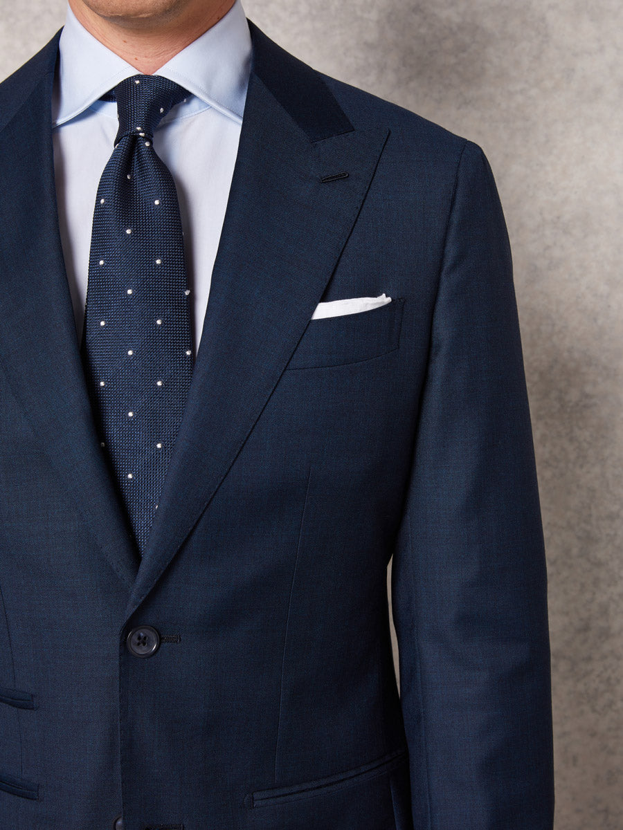 Navy sharkskin 2 piece suit - Oscar Hunt