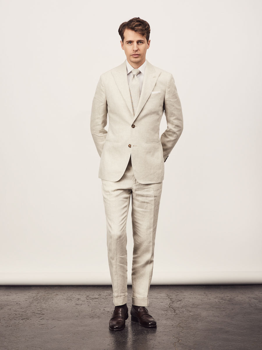 Beige linen 2 piece suit - Oscar Hunt