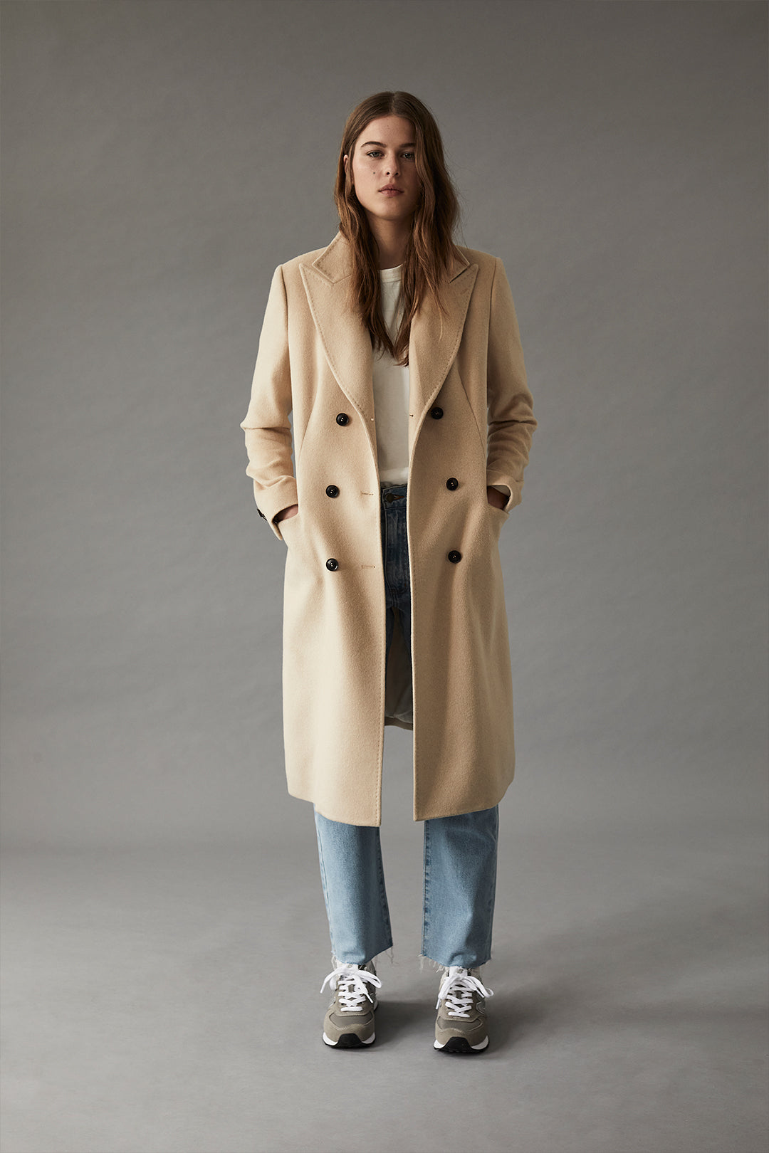 Pale Camel Double Breasted Overcoat - Oscar Hunt