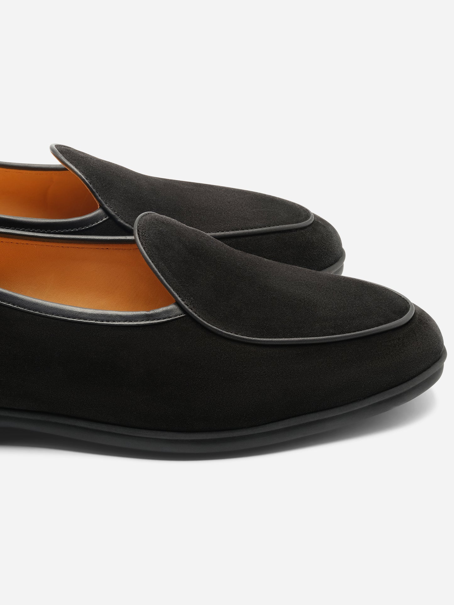 Baudoin & Lange Stride Loafers Black Suede Dark Sole - Oscar Hunt