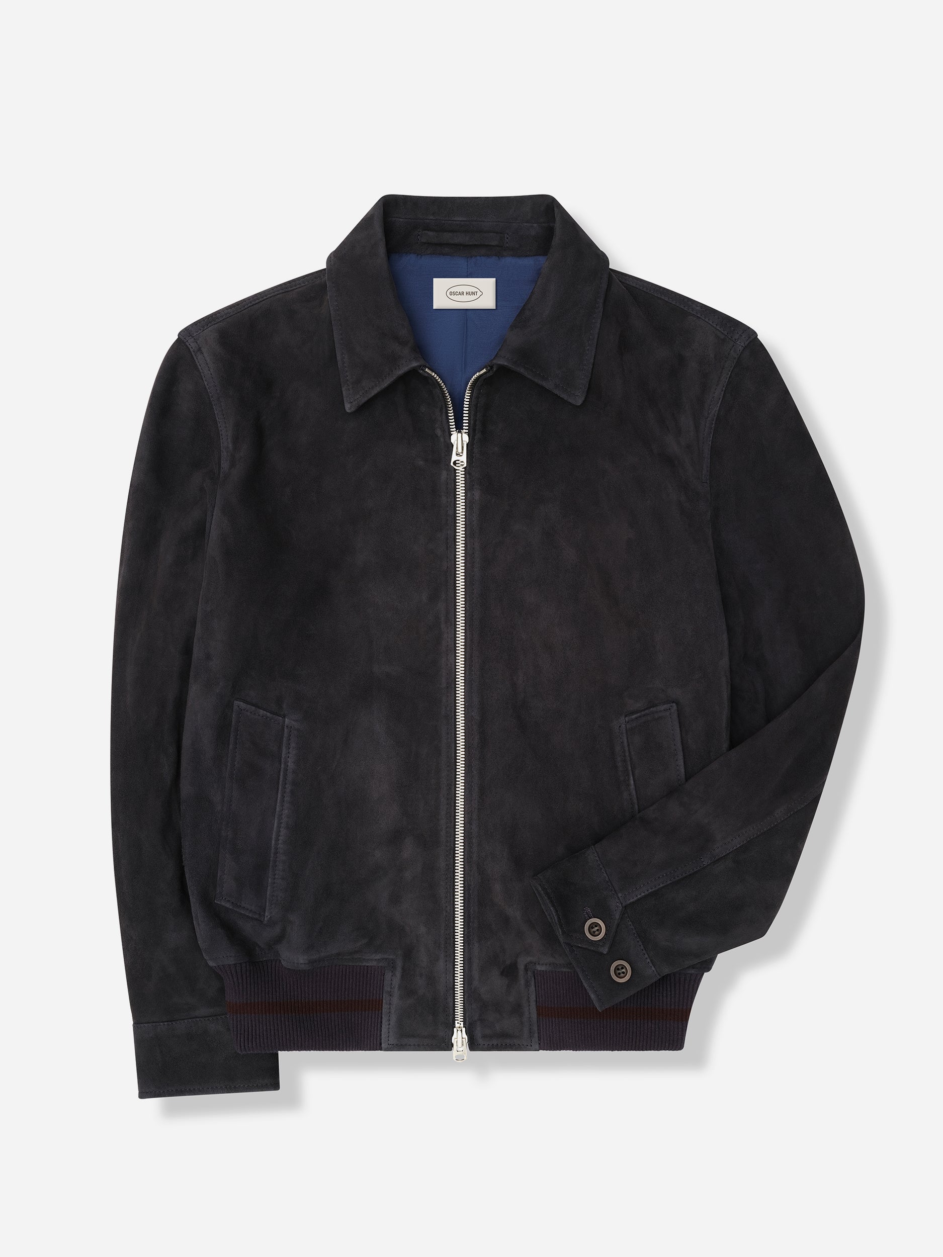 Midnight Navy Suede Blouson - Oscar Hunt