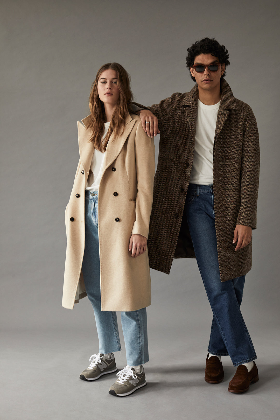 Pale Camel Double Breasted Overcoat - Oscar Hunt