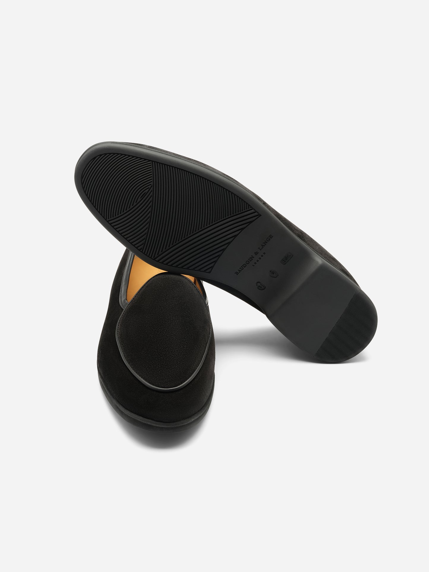 Baudoin & Lange Stride Loafers Black Suede Dark Sole - Oscar Hunt