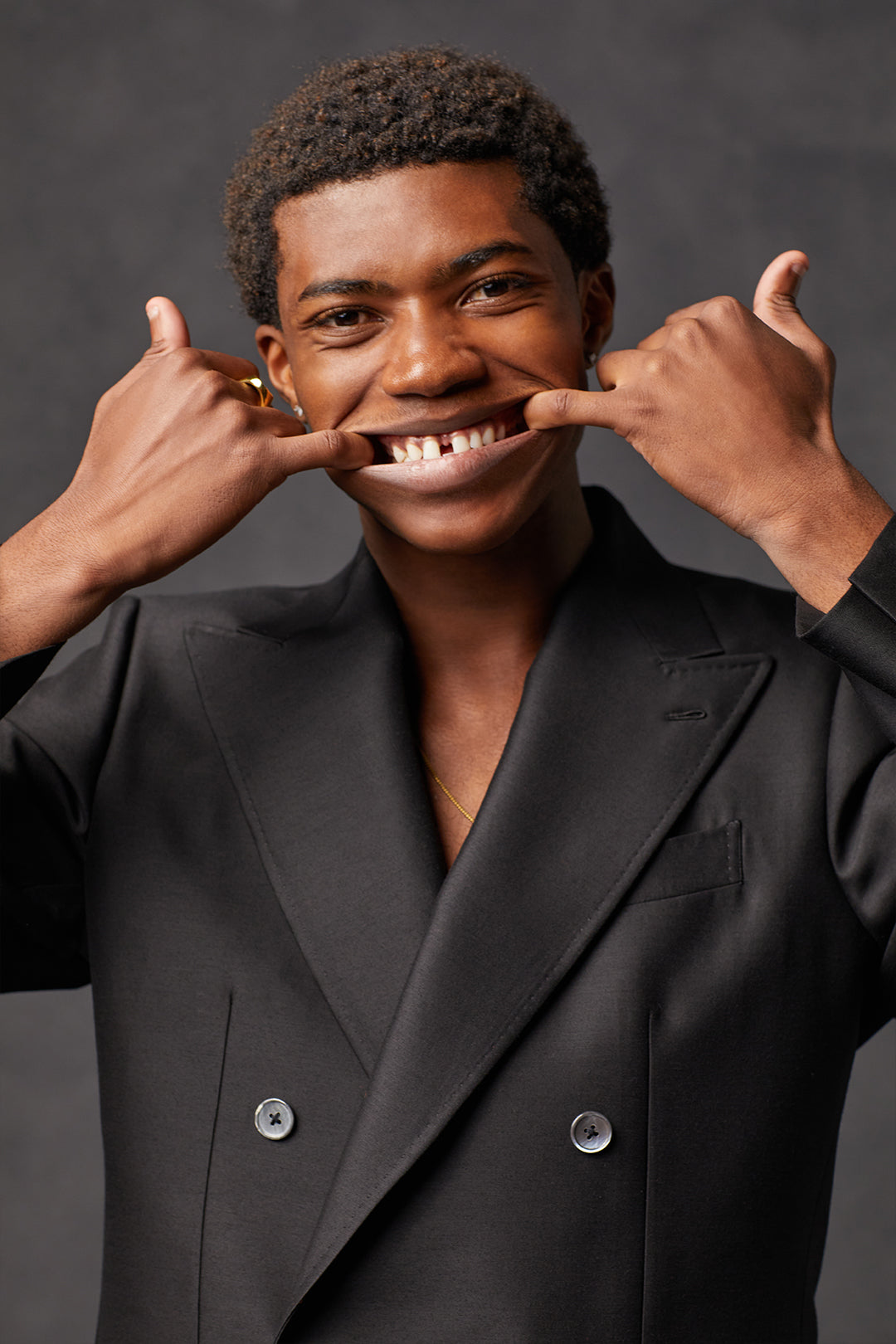 Black Double Breasted Peak Lapel Suit - Oscar Hunt