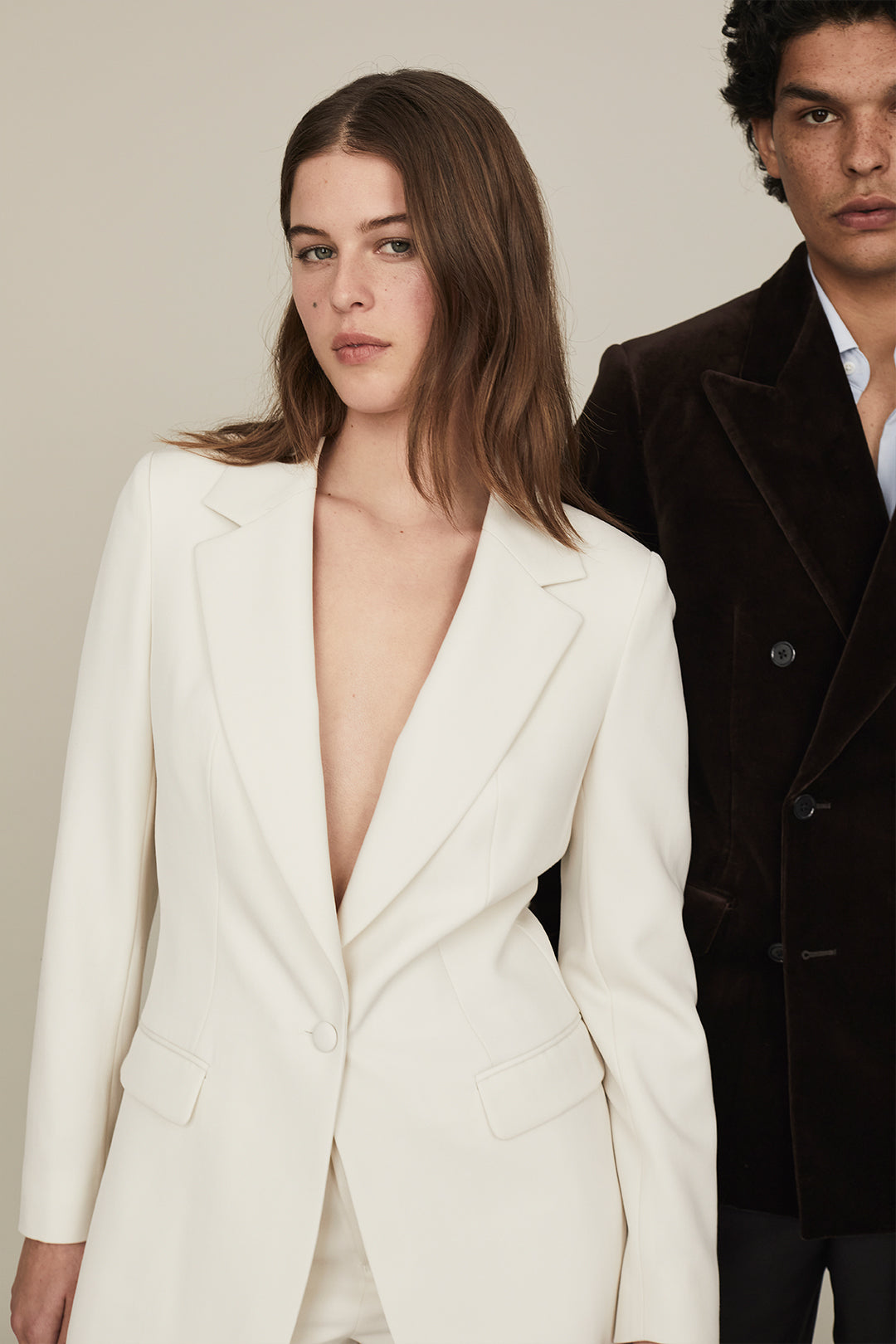 Off-White Barathea Single Breasted Suit - Oscar Hunt