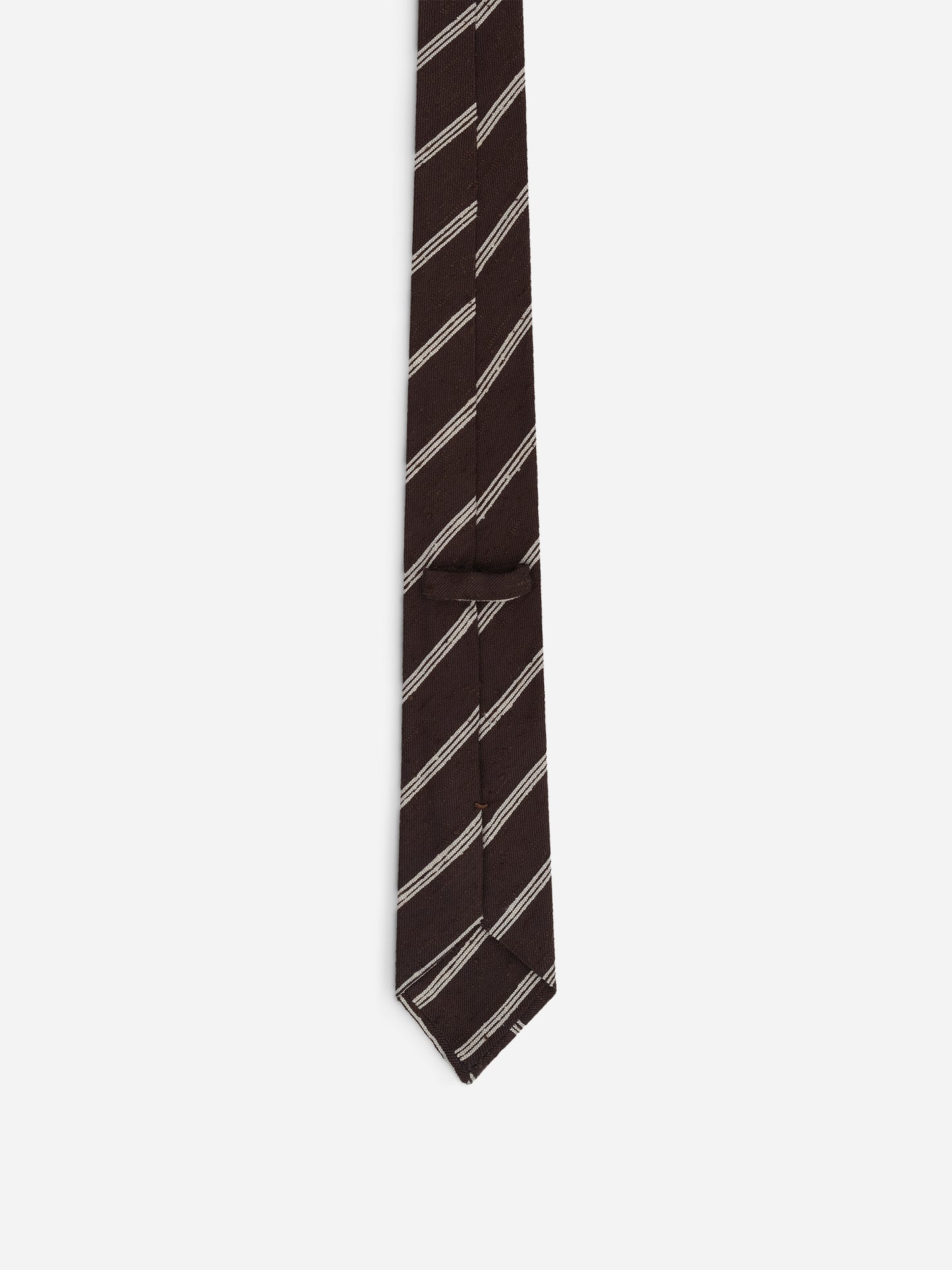 Chocolate with White Stripes Dot Fossati Tie