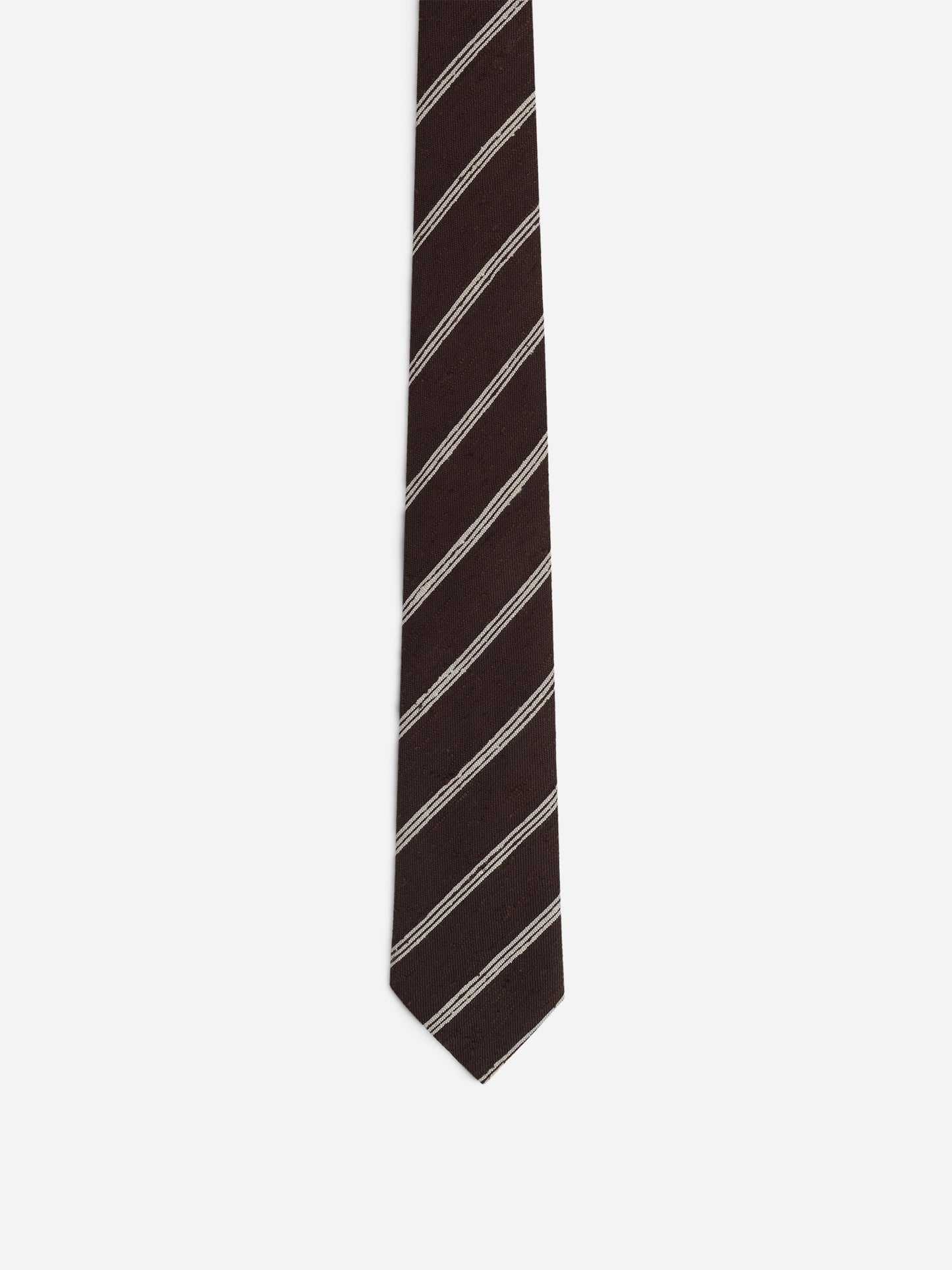 Chocolate with White Stripes Dot Fossati Tie