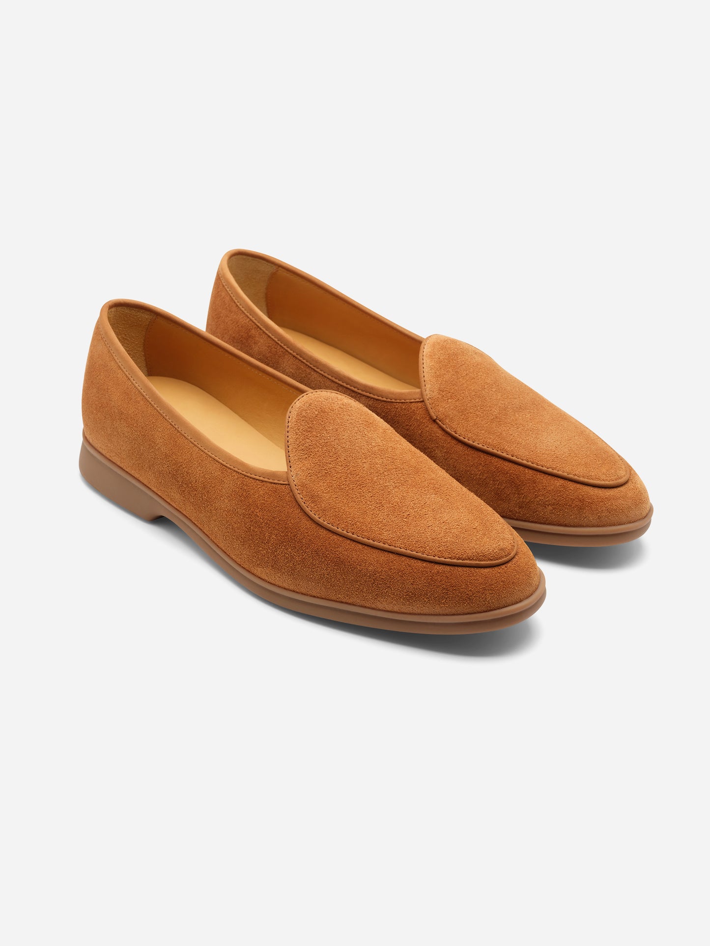 Baudoin & Lange Stride Loafers Earth Suede Caramel Sole - Oscar Hunt