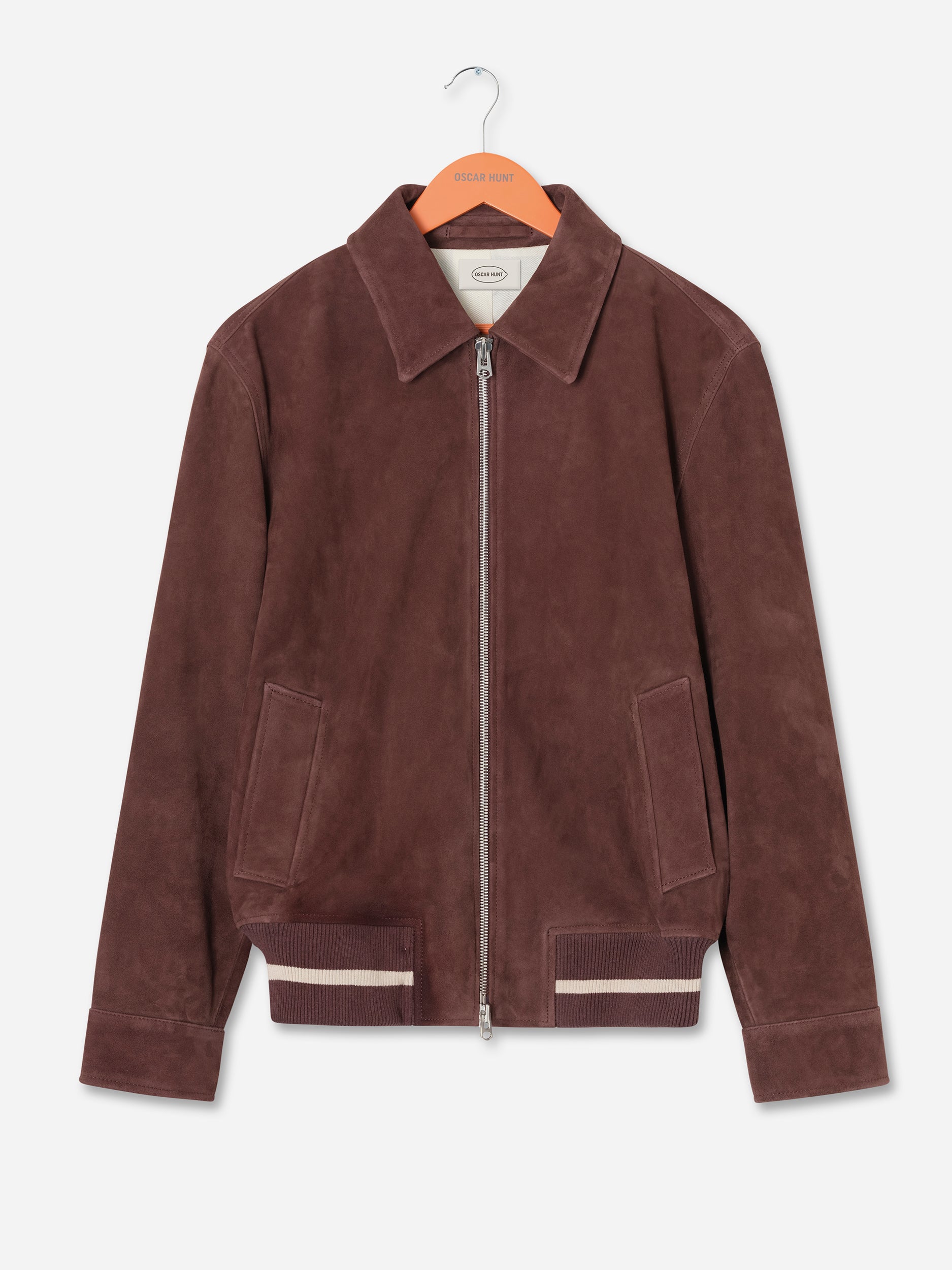 Chocolate Brown Suede Blouson - Oscar Hunt