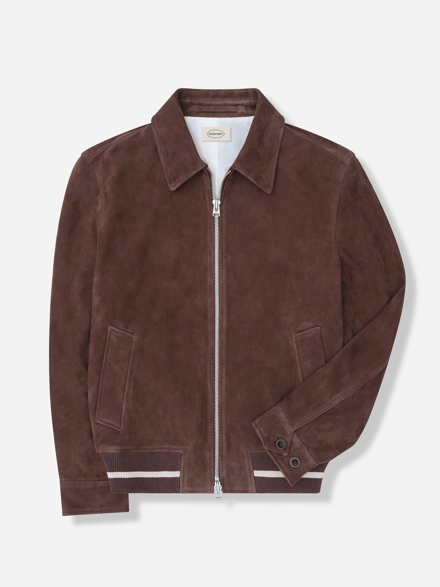 Chocolate Brown Suede Blouson - Oscar Hunt