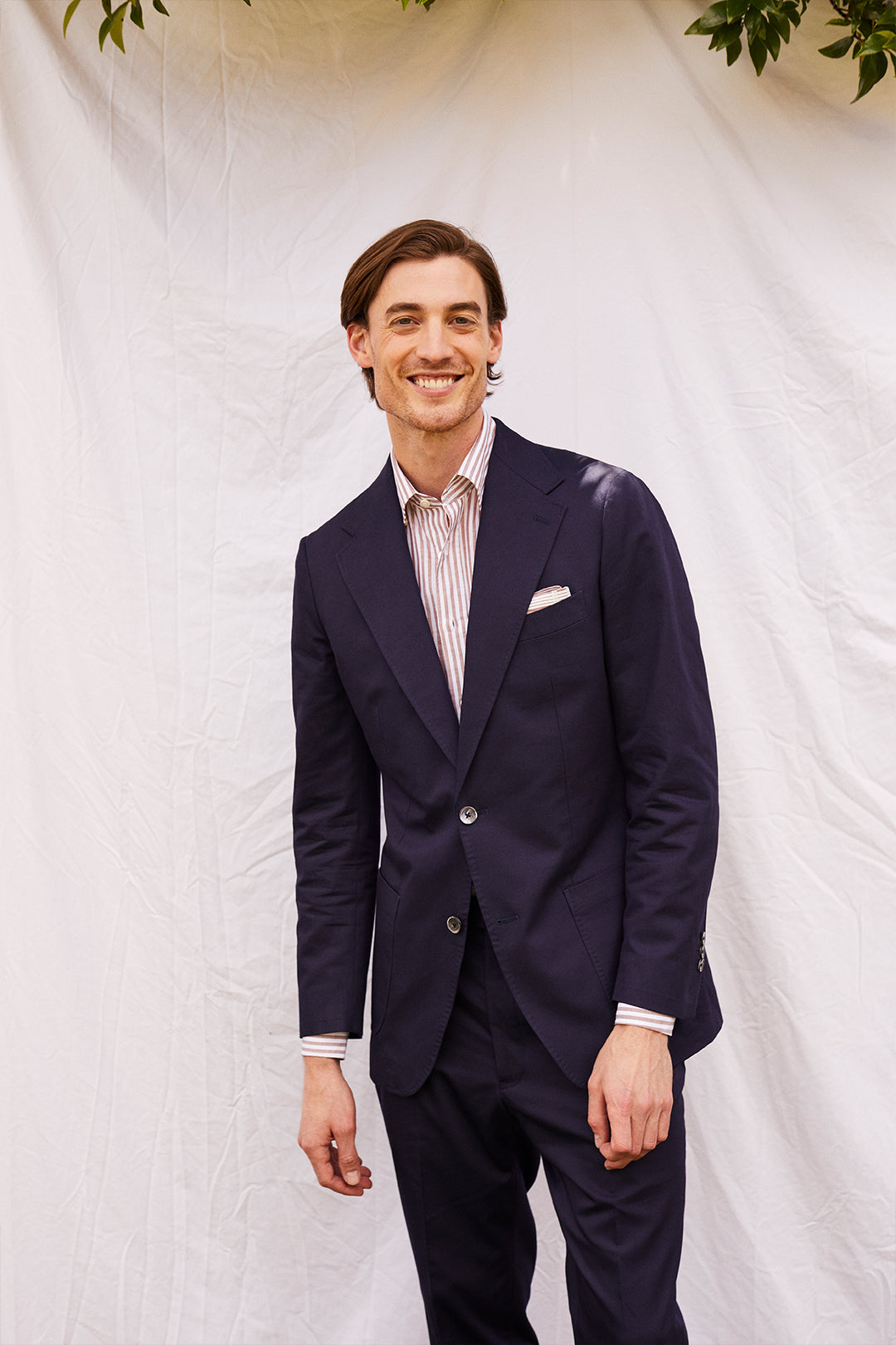 Navy Twill Single Breasted Suit - Oscar Hunt