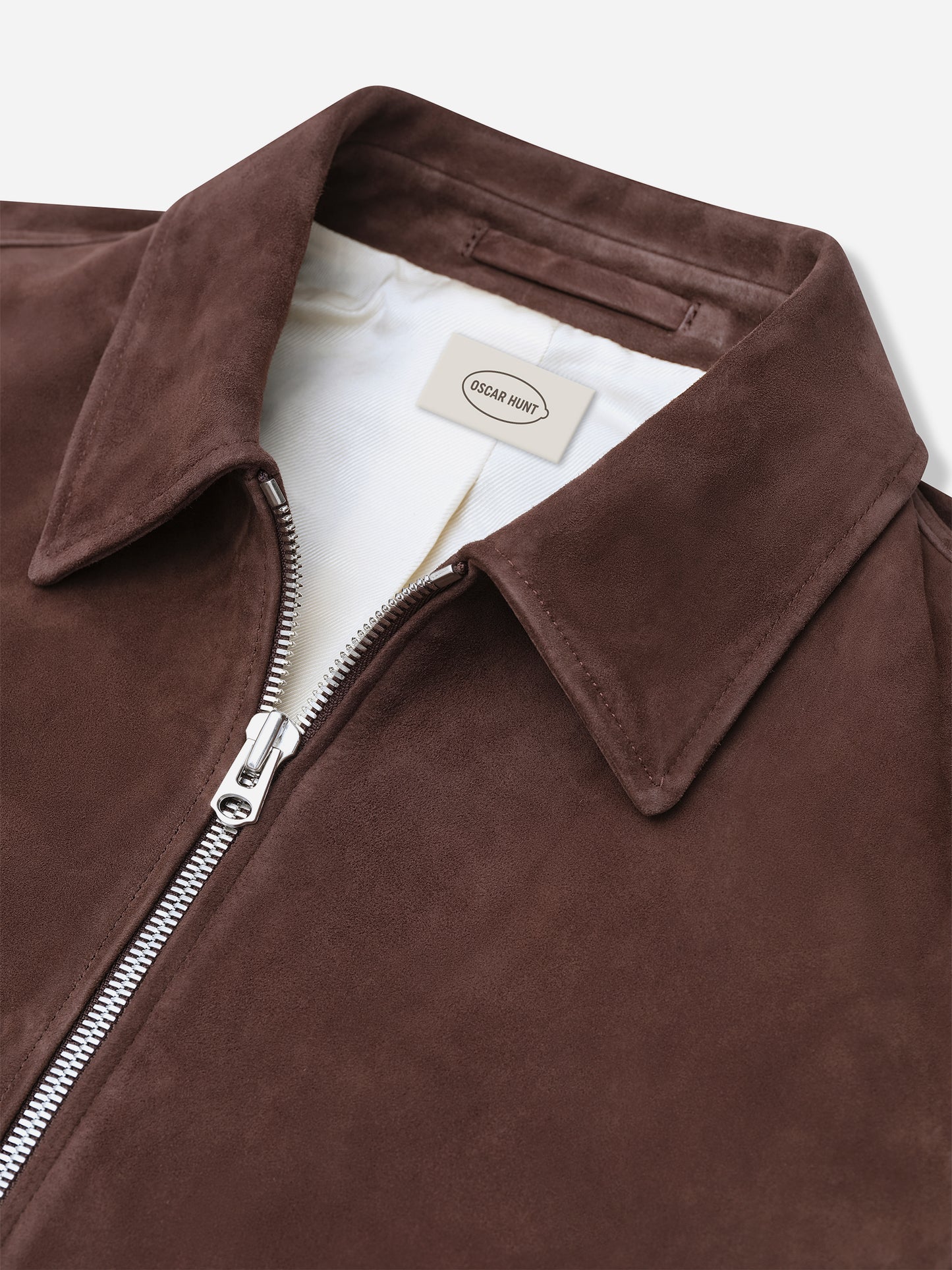 Chocolate Brown Suede Blouson - Oscar Hunt