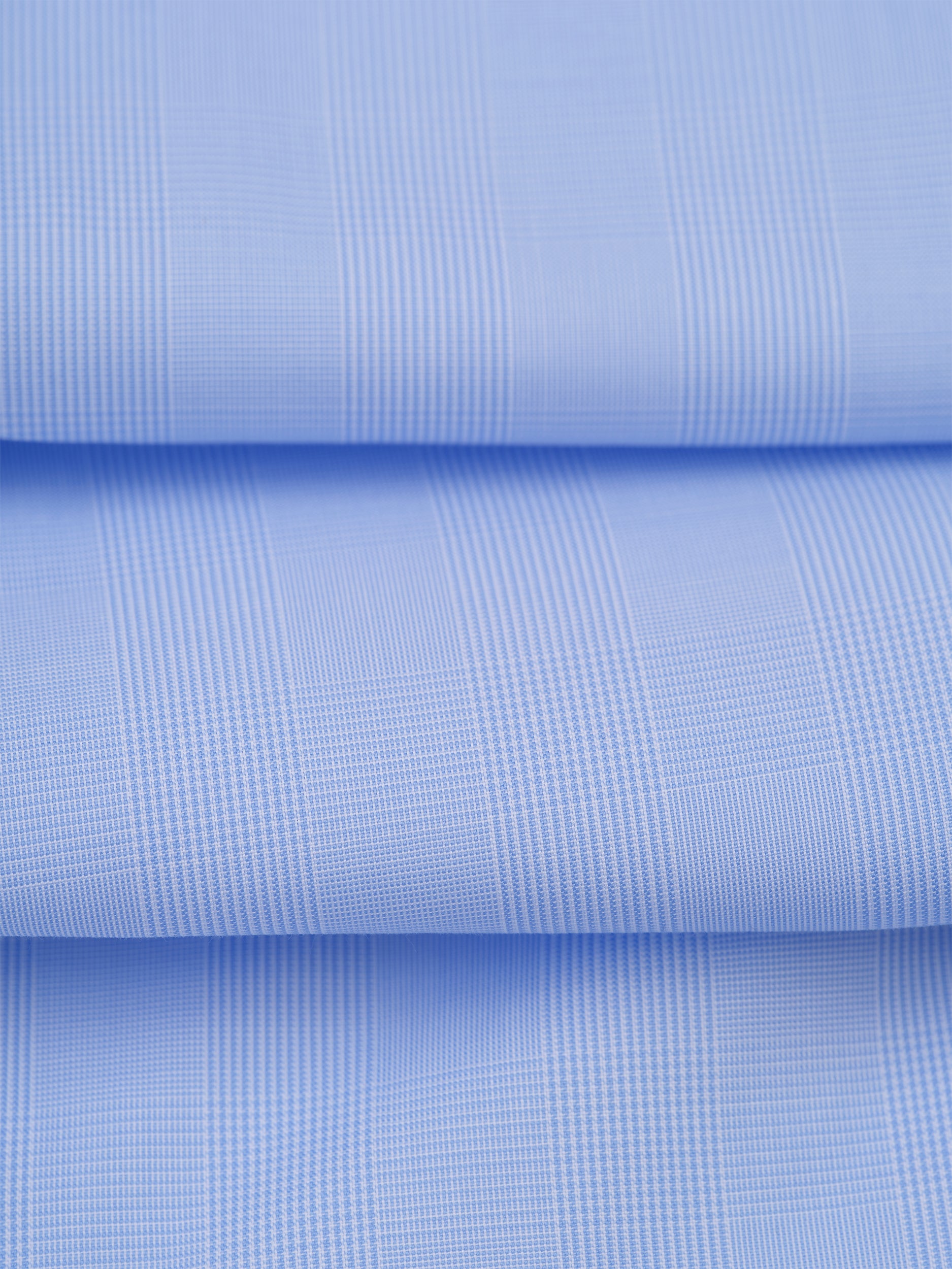 Light Blue Plaid Cotton Shirt - Oscar Hunt