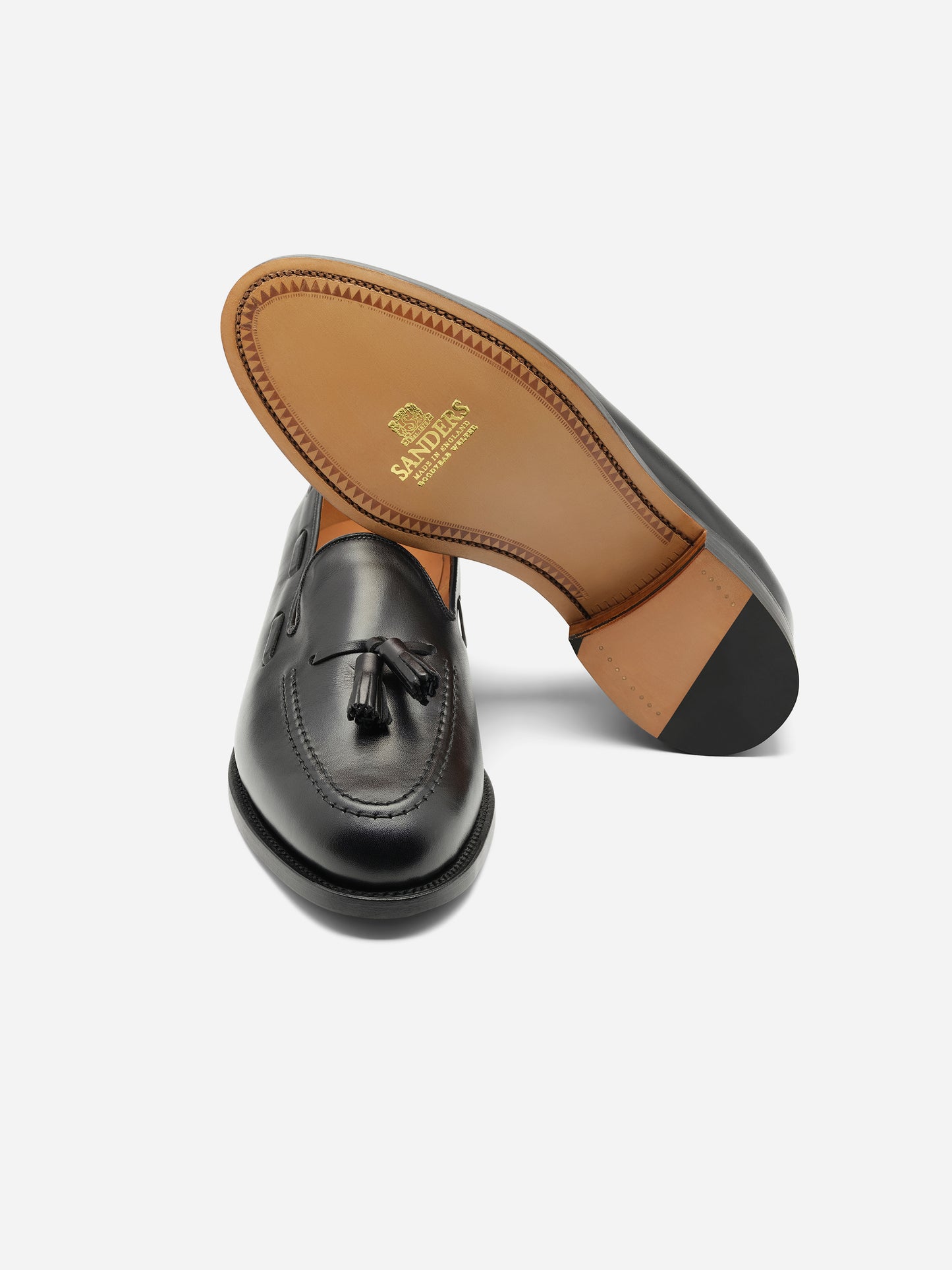 Sanders Finchley Calf Tassel Loafer Black - Oscar Hunt