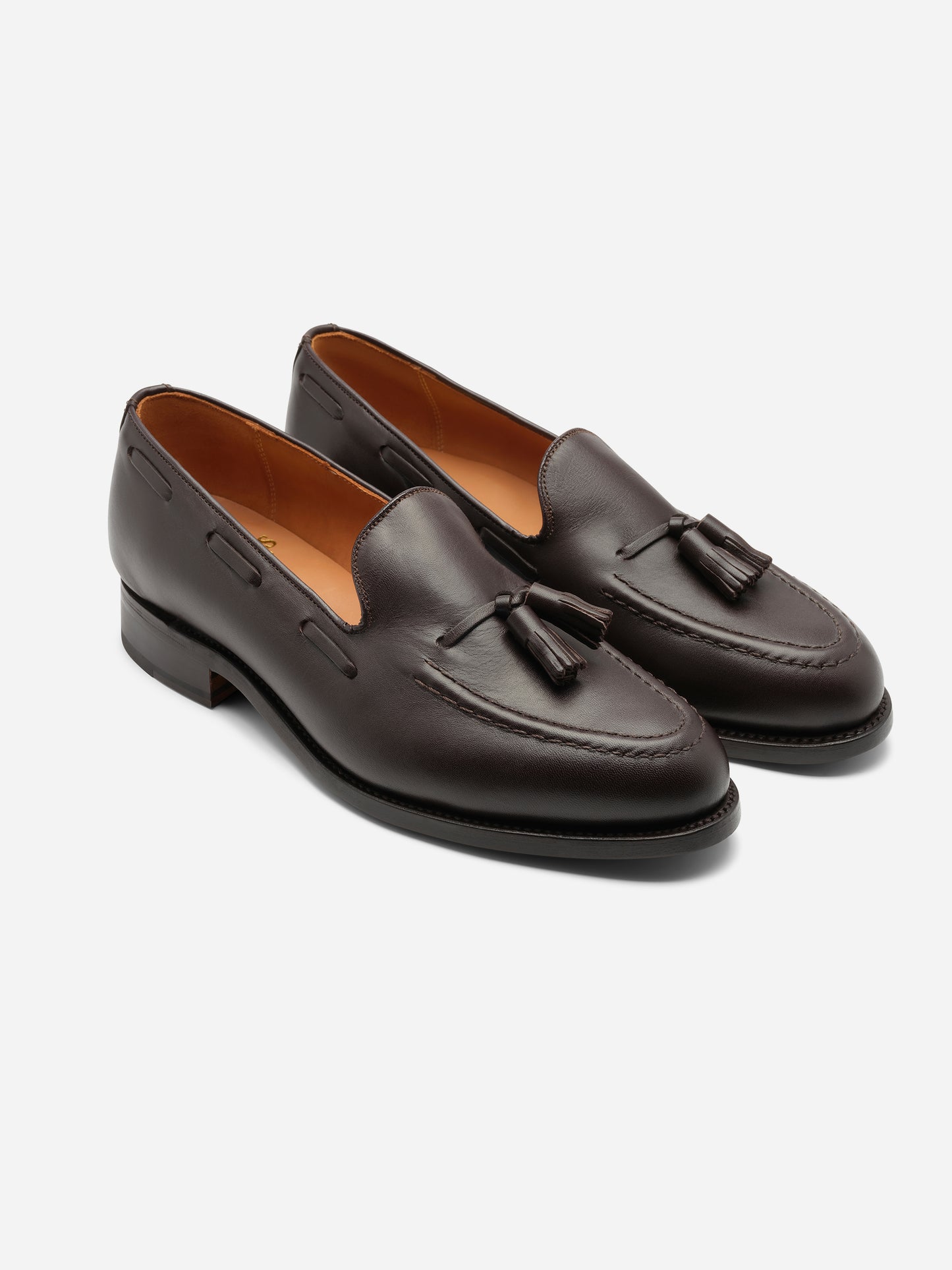 Sanders Finchley Calf Tassel Loafer Dark Brown - Oscar Hunt