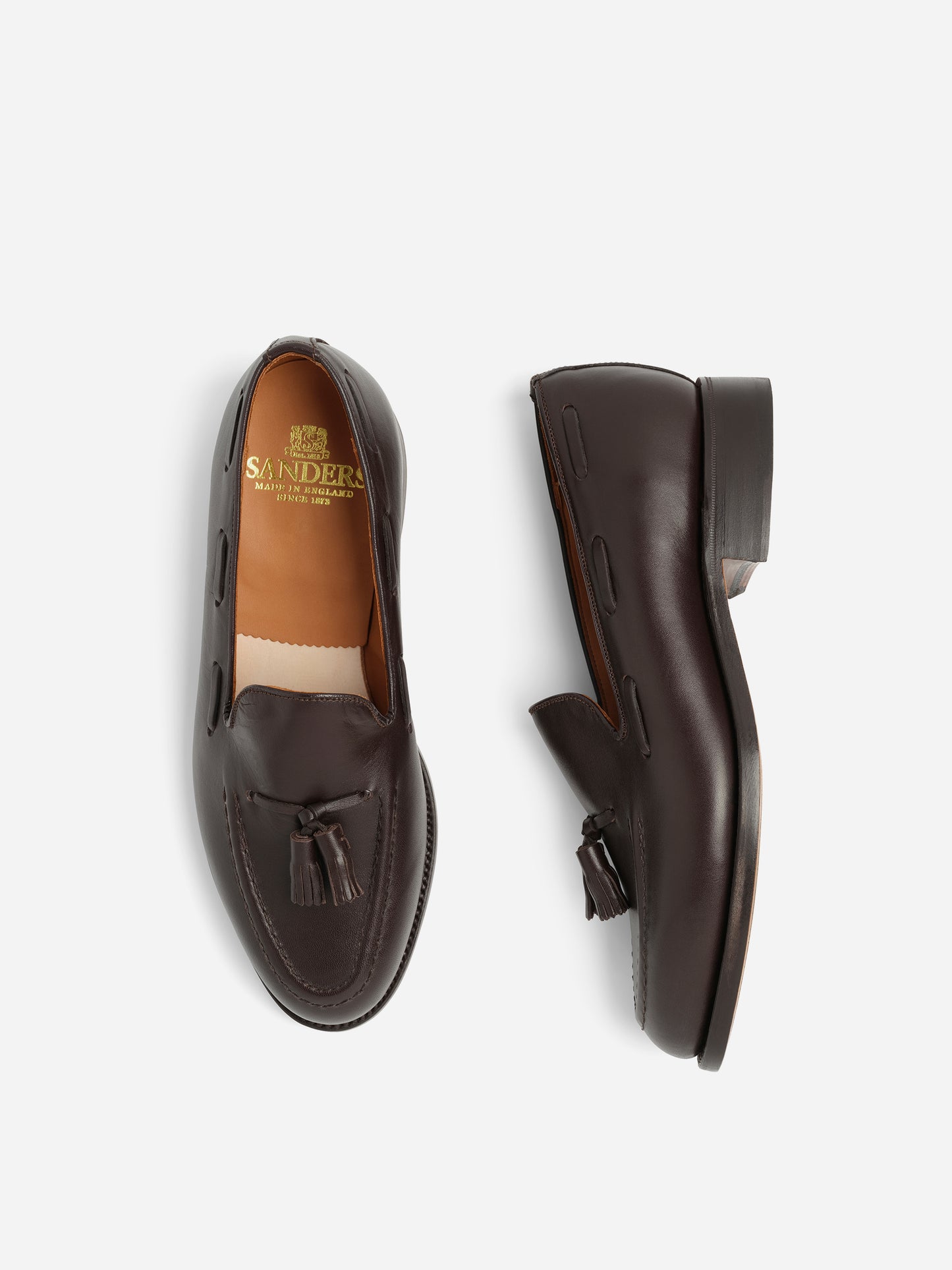 Sanders Finchley Calf Tassel Loafer Dark Brown - Oscar Hunt