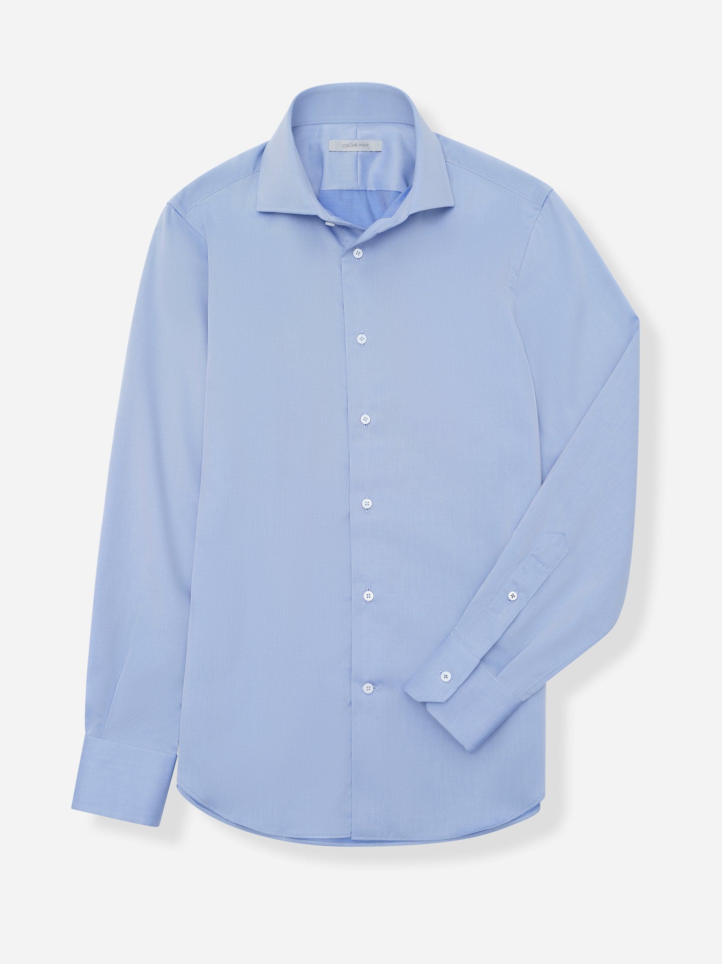 Blue Cotton Poplin Shirt - Oscar Hunt