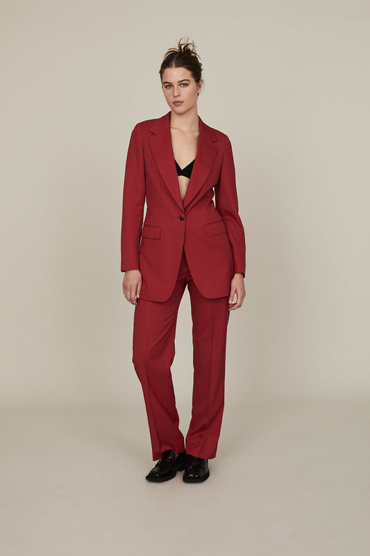 Red Serge Single Breasted Suit - Oscar Hunt
