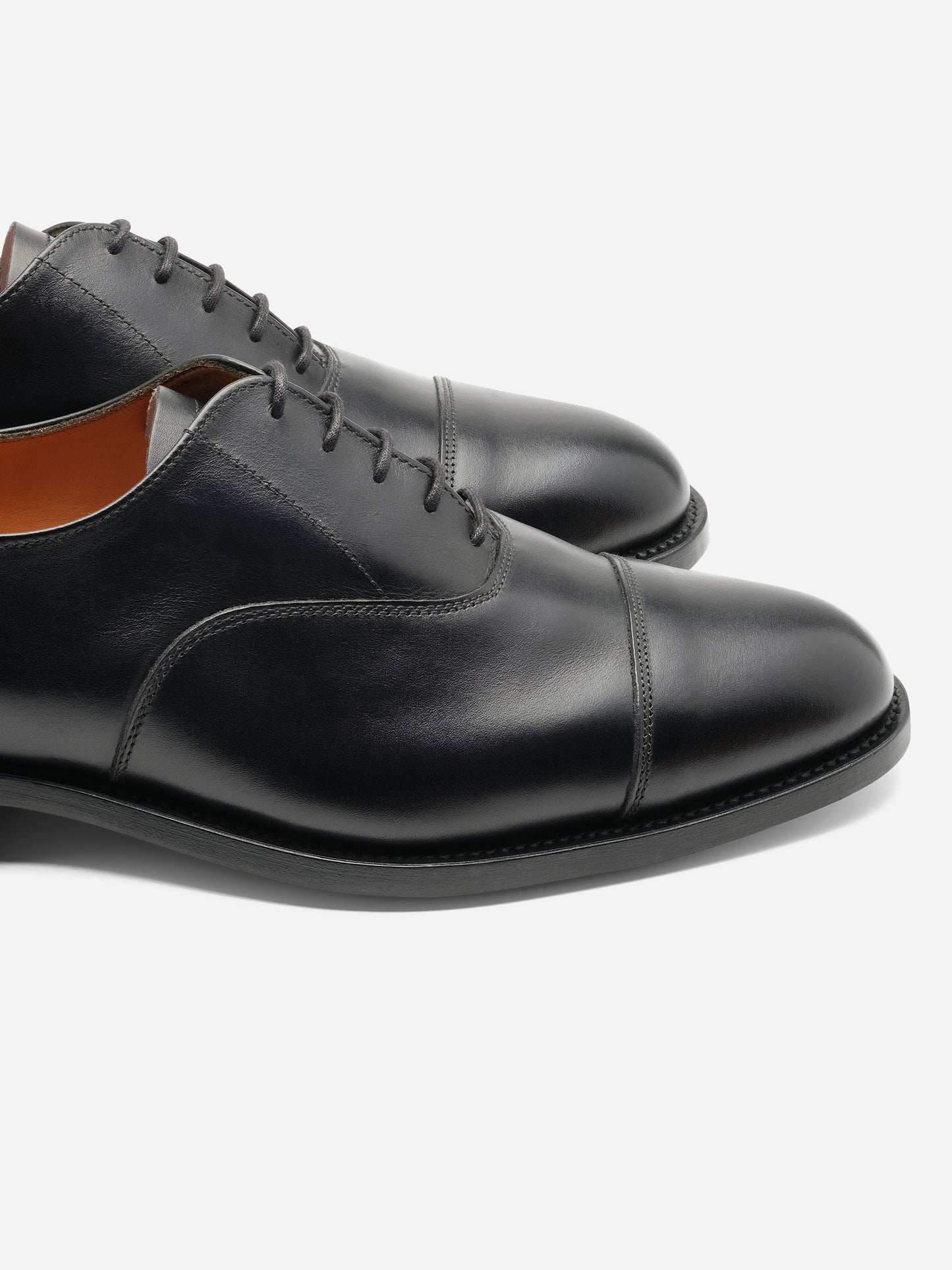 Sanders Stockholm Calf Cap Oxford Black - Oscar Hunt