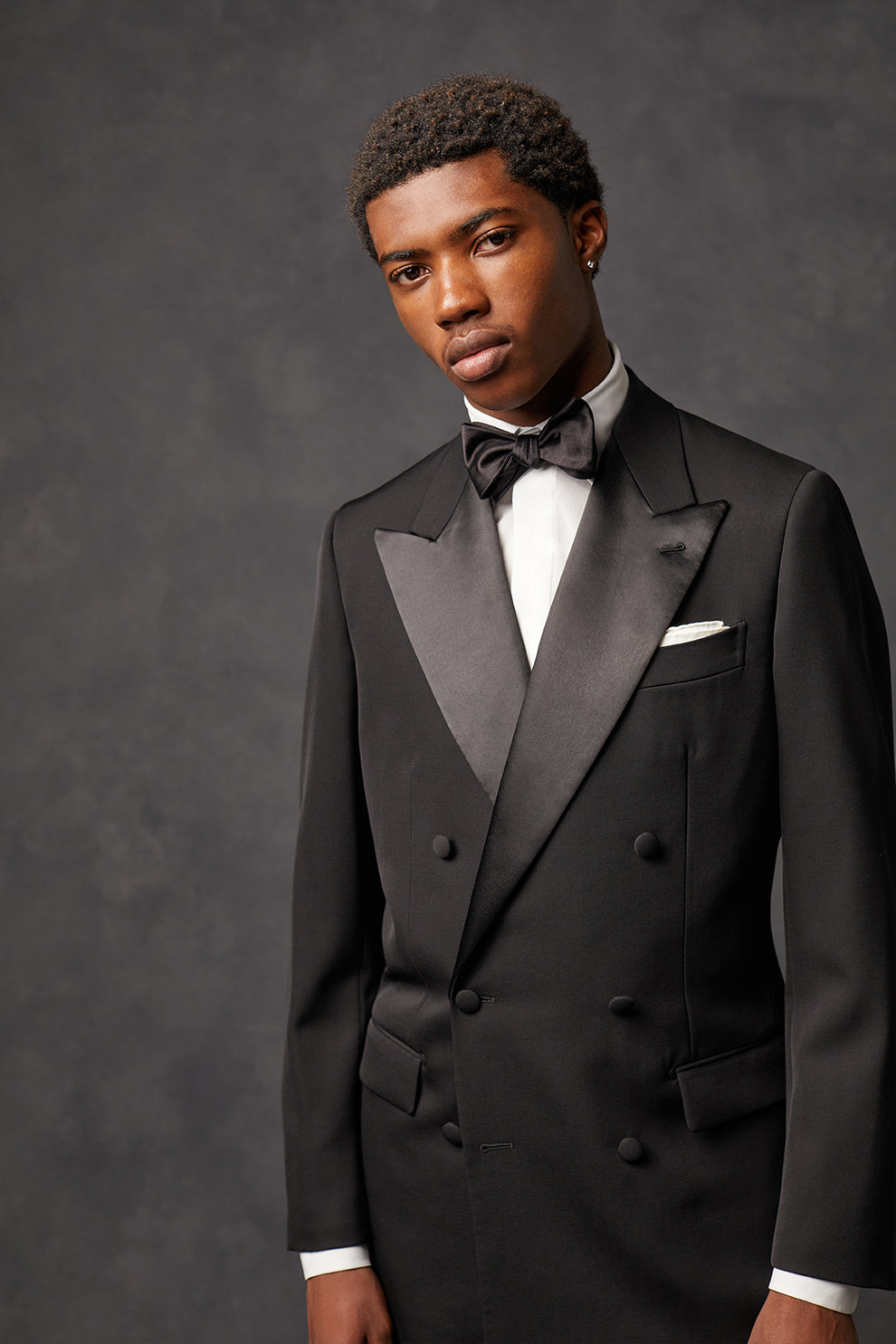 Black Double Breasted With Satin Trimmed Lapels | Oscar Hunt