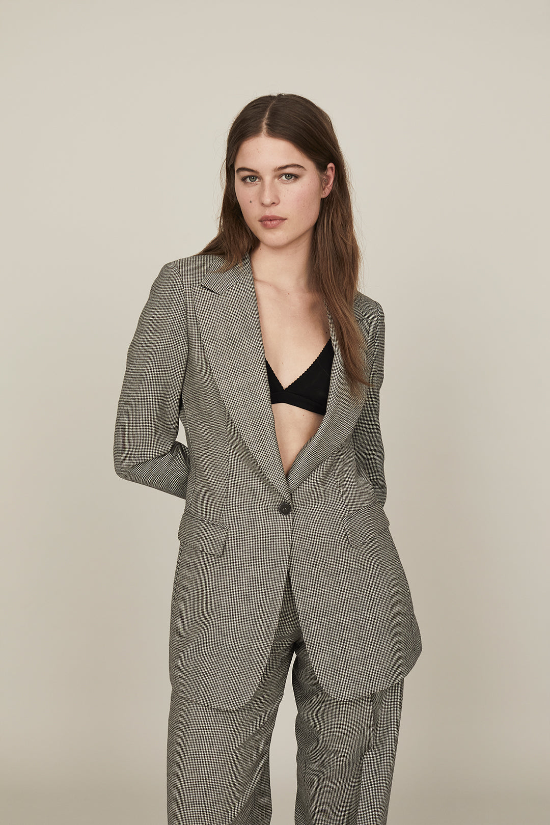 Black and White Dugdale Dog-Tooth Single Breasted Suit - Oscar Hunt
