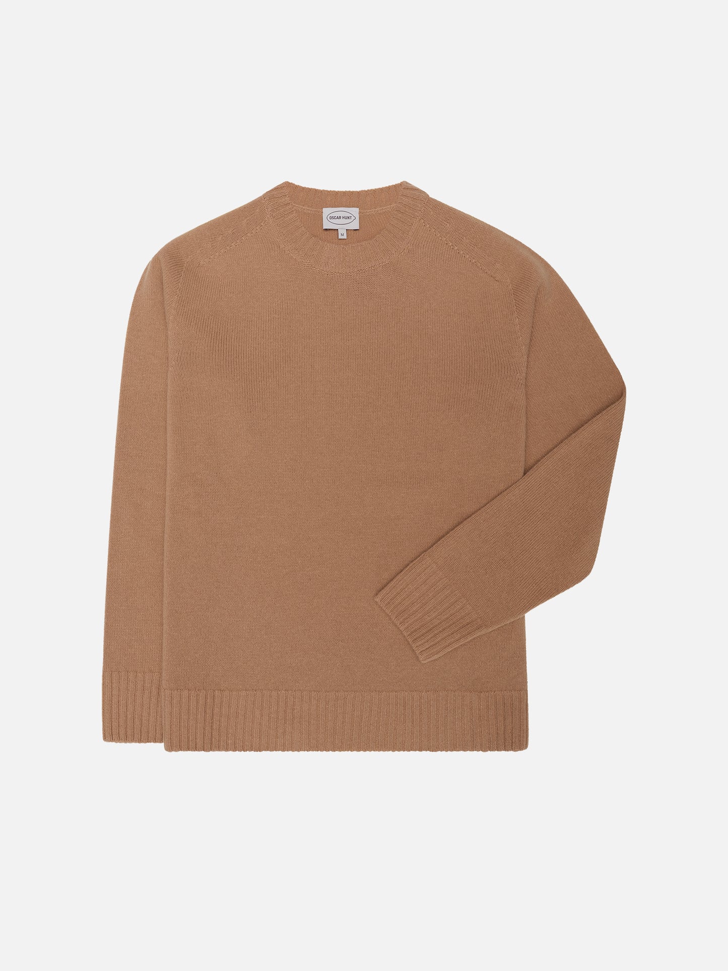Camel Knitted Crewneck Sweater - Oscar Hunt